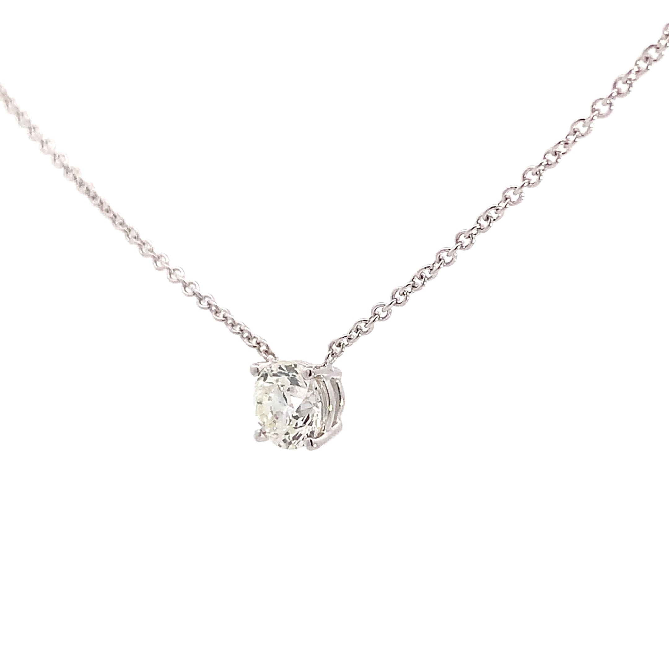 White Gold Pendant Necklace with Diamond Stones