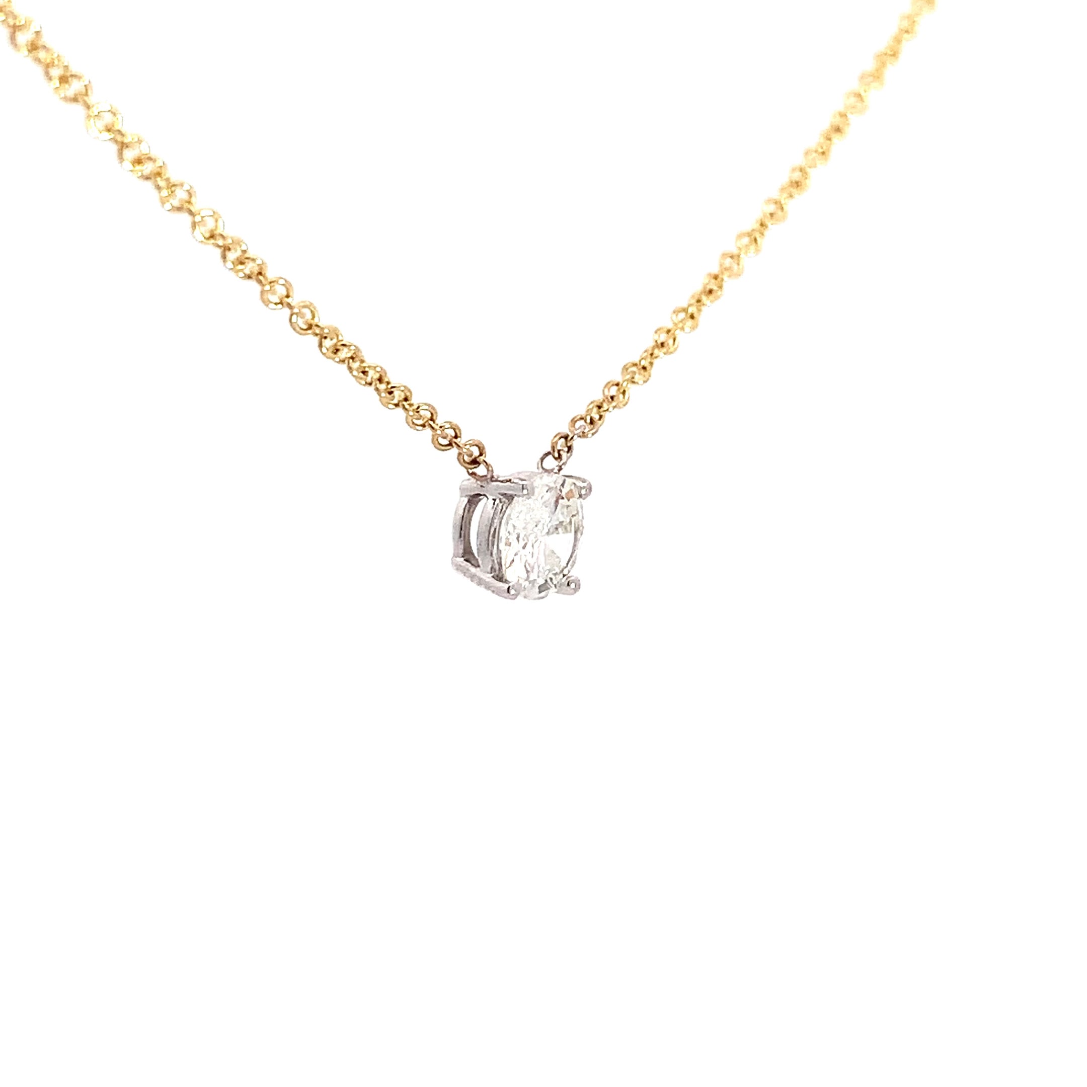 Yellow Gold Pendant Necklace with Diamond Only Stones