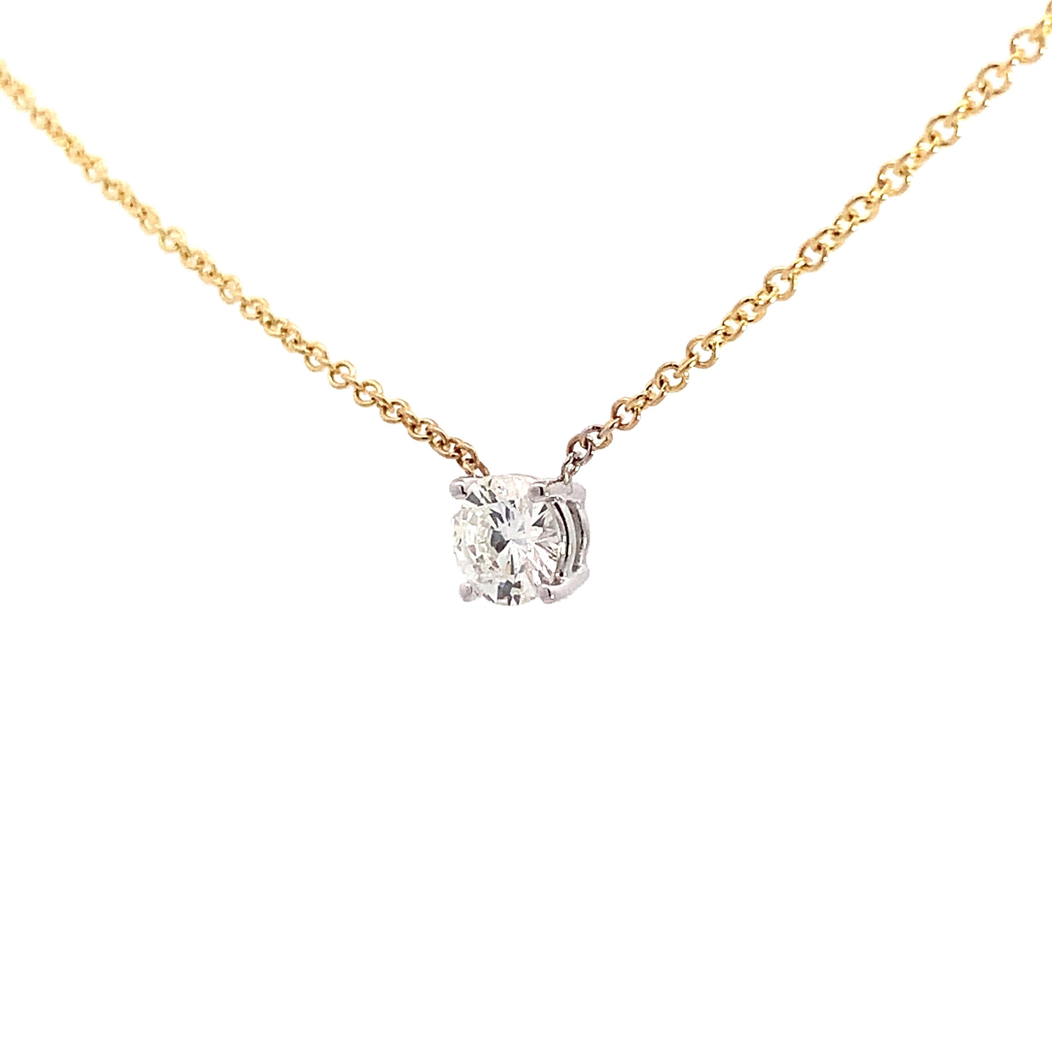 Yellow Gold Pendant Necklace with Diamond Only Stones