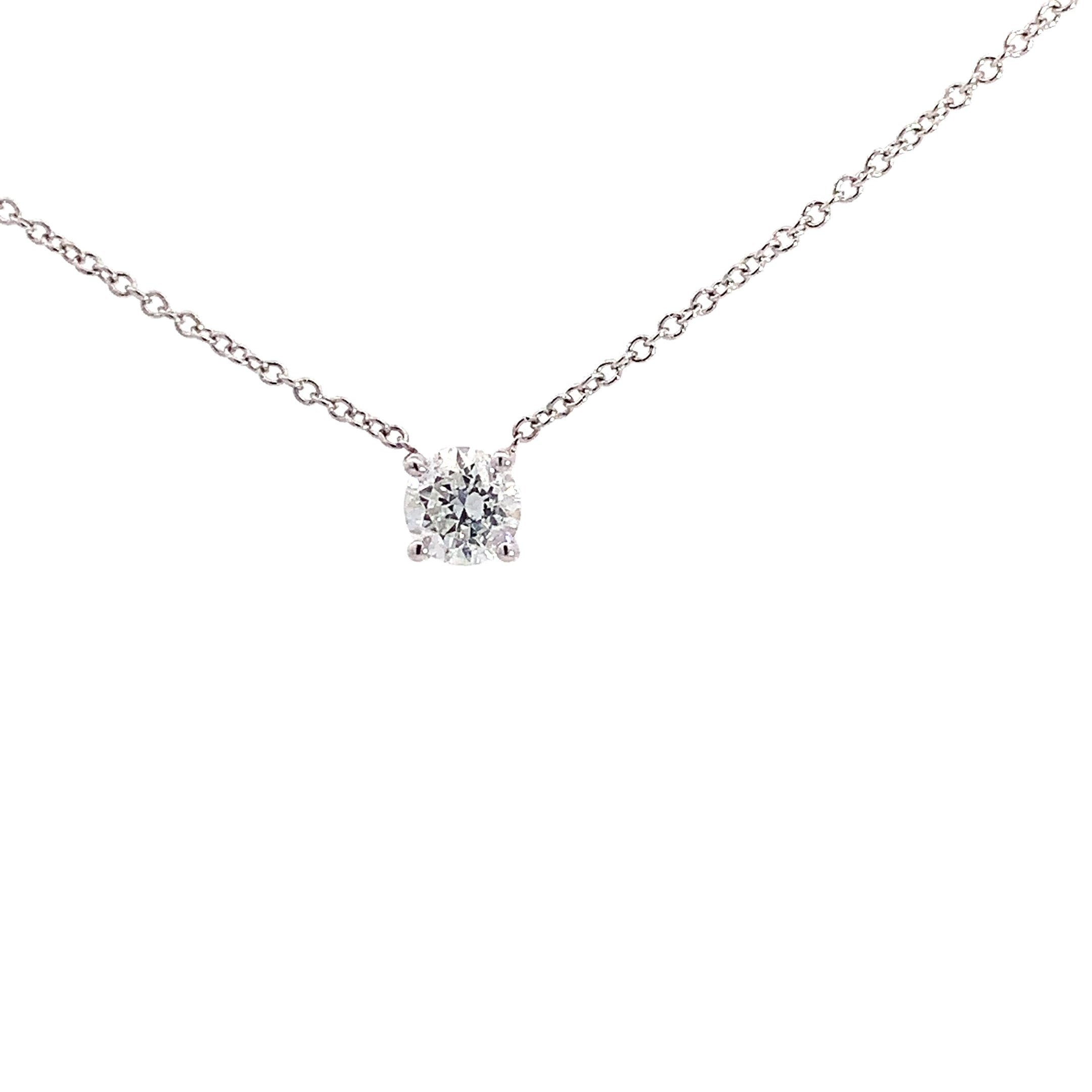 White Gold Pendant Necklace with Diamond Only Stones
