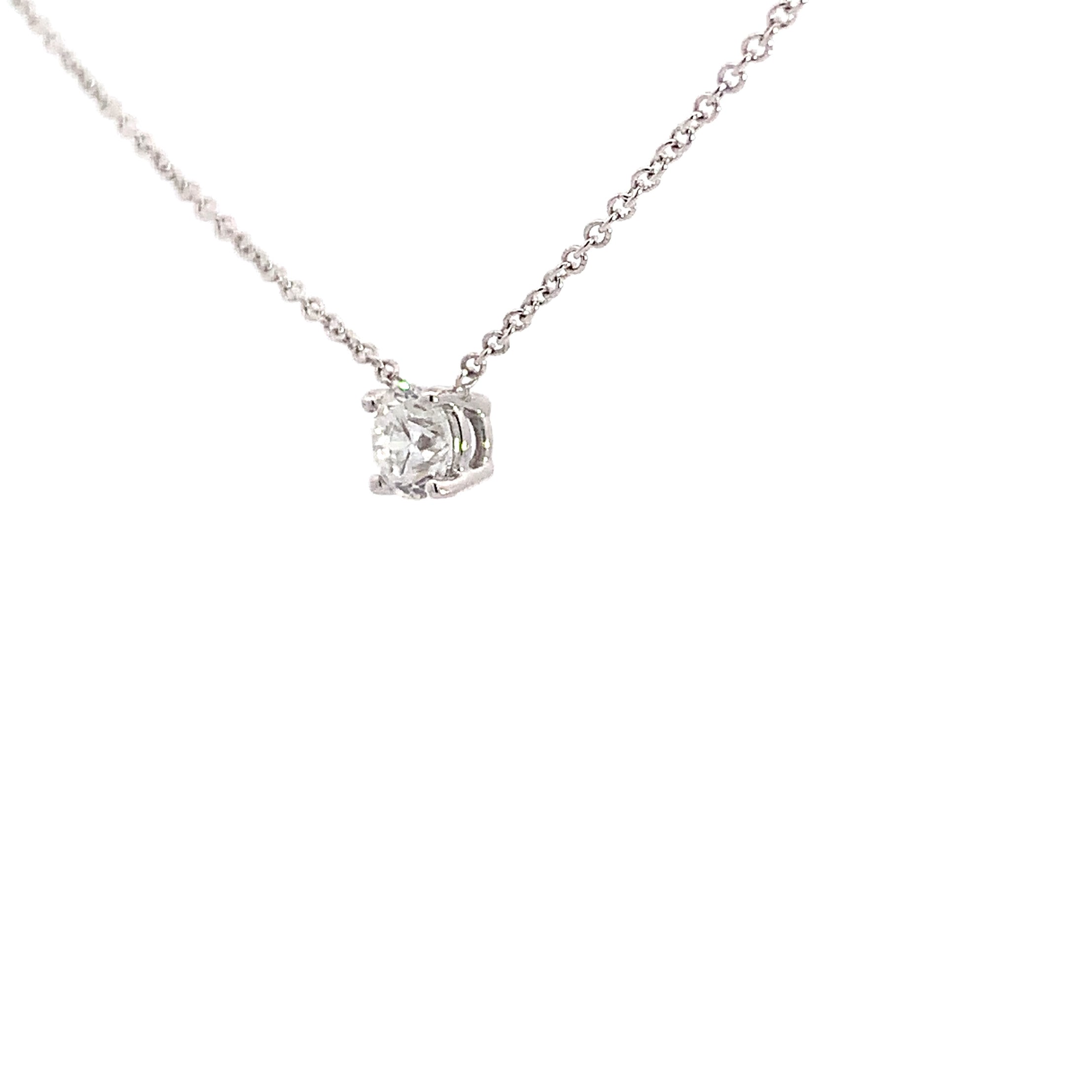 White Gold Pendant Necklace with Diamond Only Stones