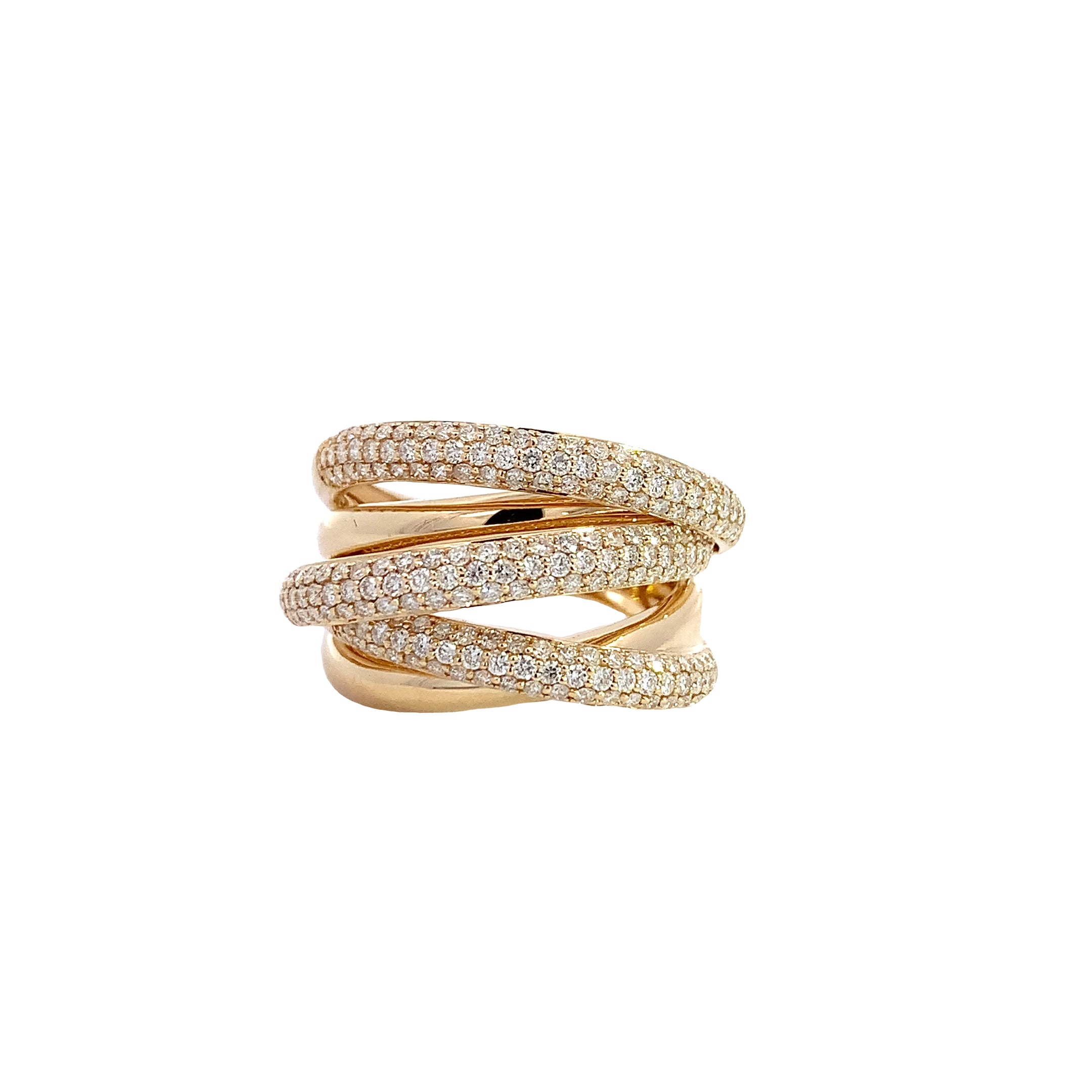 Yellow Gold Ring with Diamond Only Stones