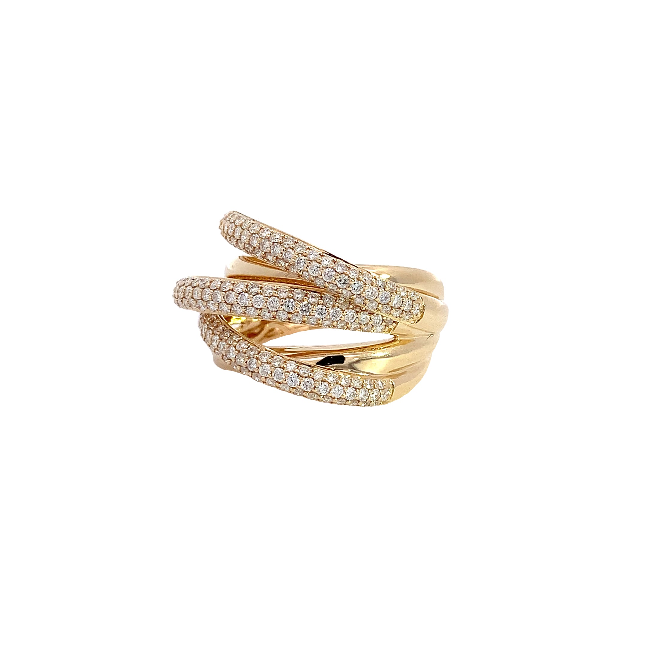Yellow Gold Ring with Diamond Only Stones