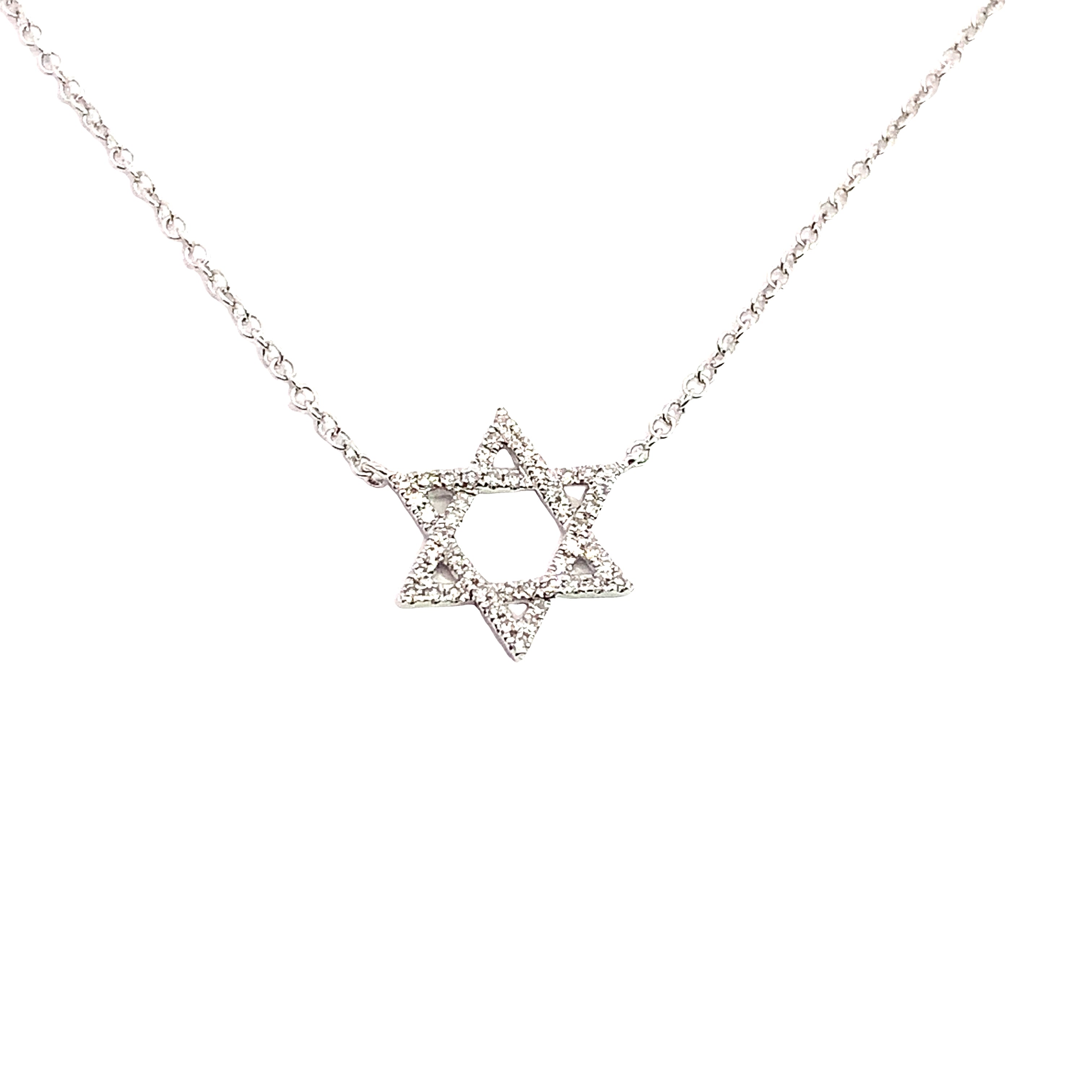 White Gold Pendant Necklace with Diamond Only Stones