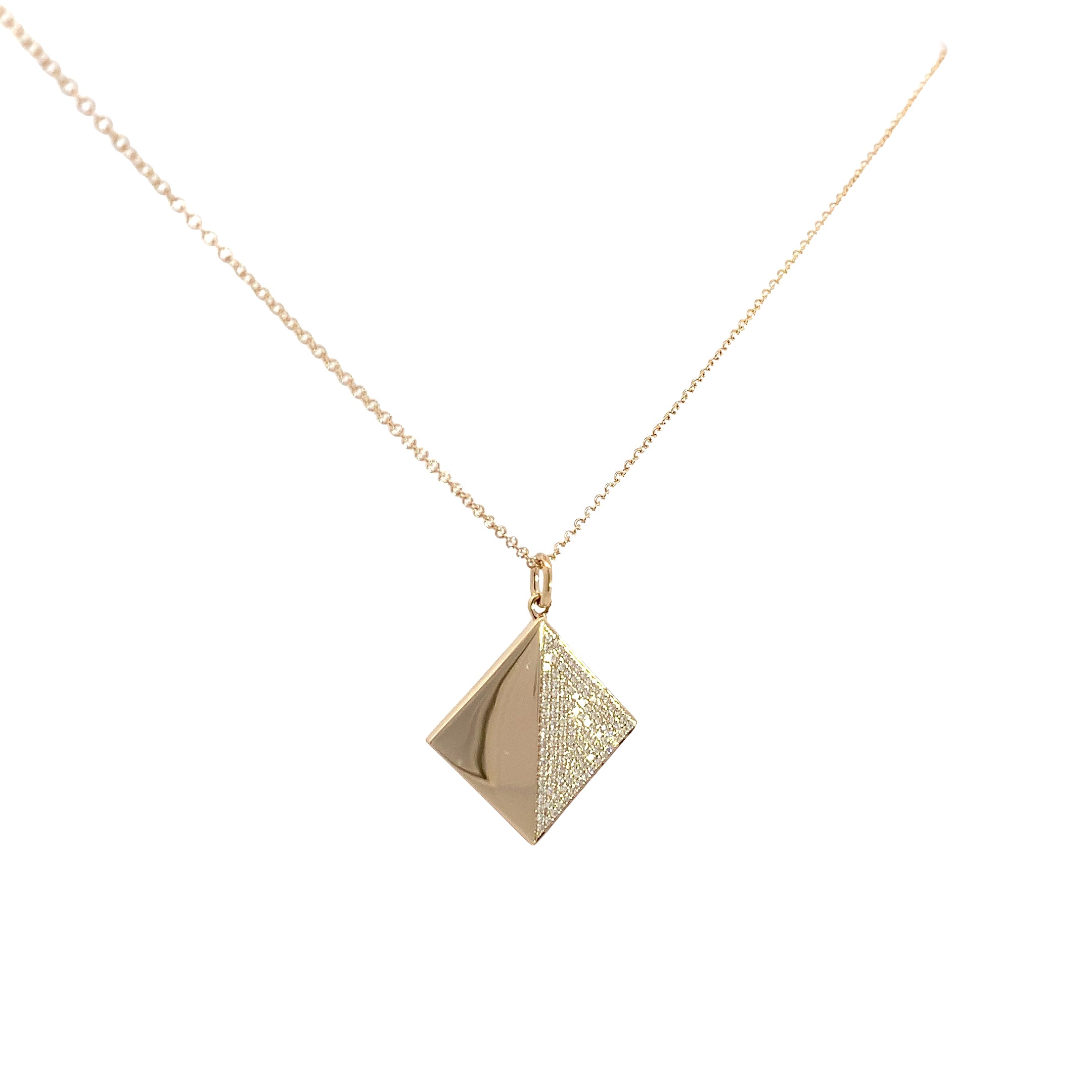 Yellow Gold Pendant Necklace with Diamond Only Stones
