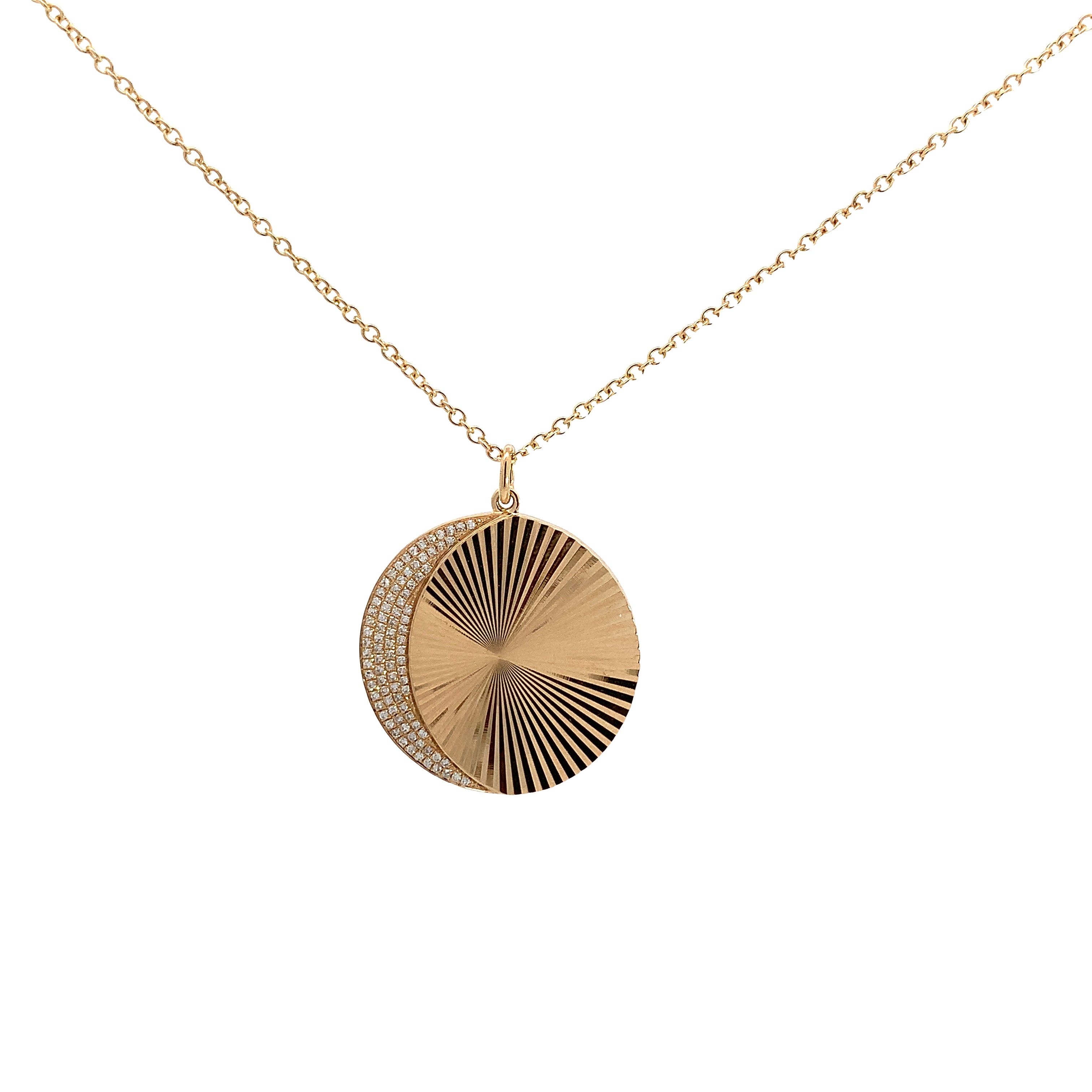 Yellow Gold Pendant Necklace with Diamond Only Stones