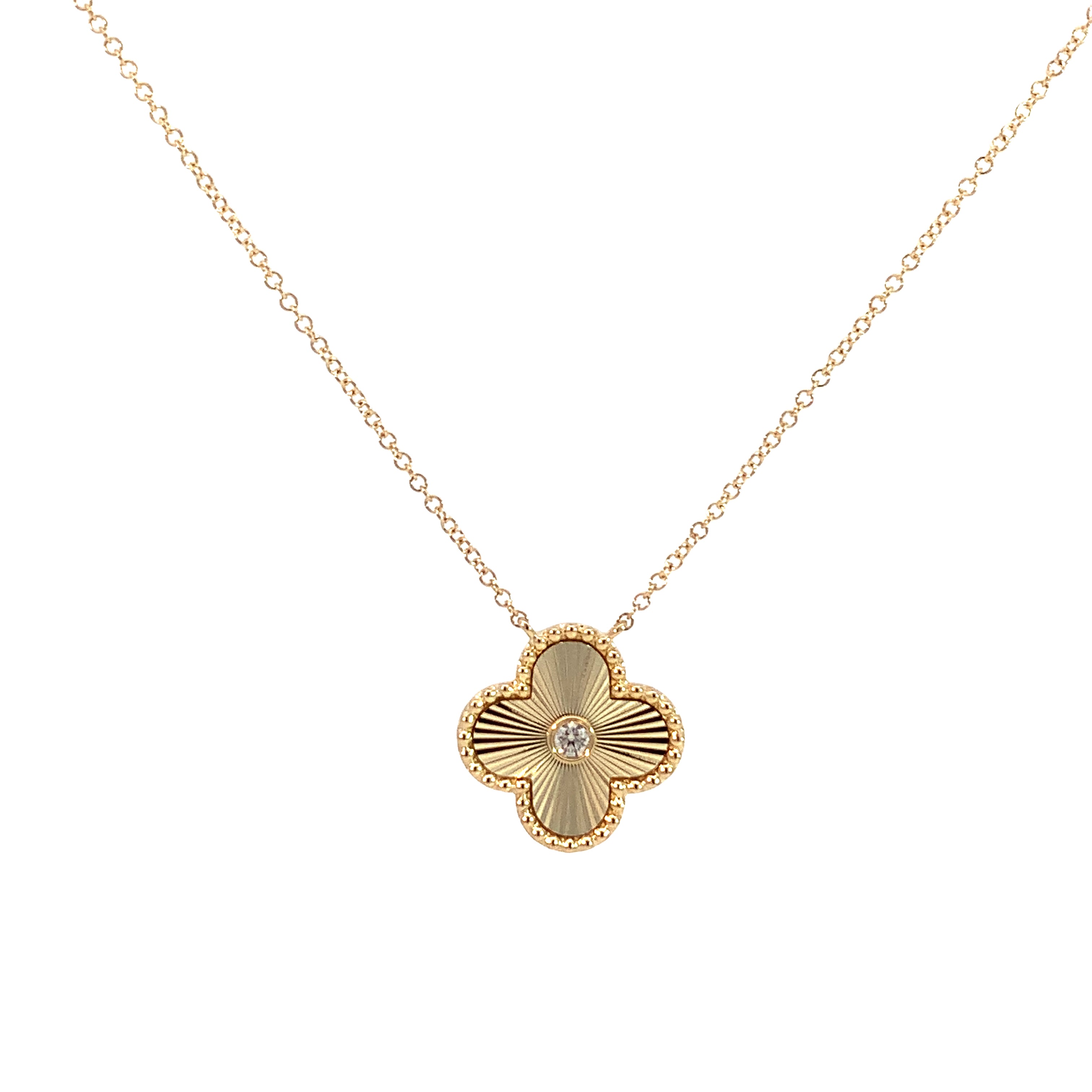 Yellow Gold Pendant Necklace with Diamond Only Stones