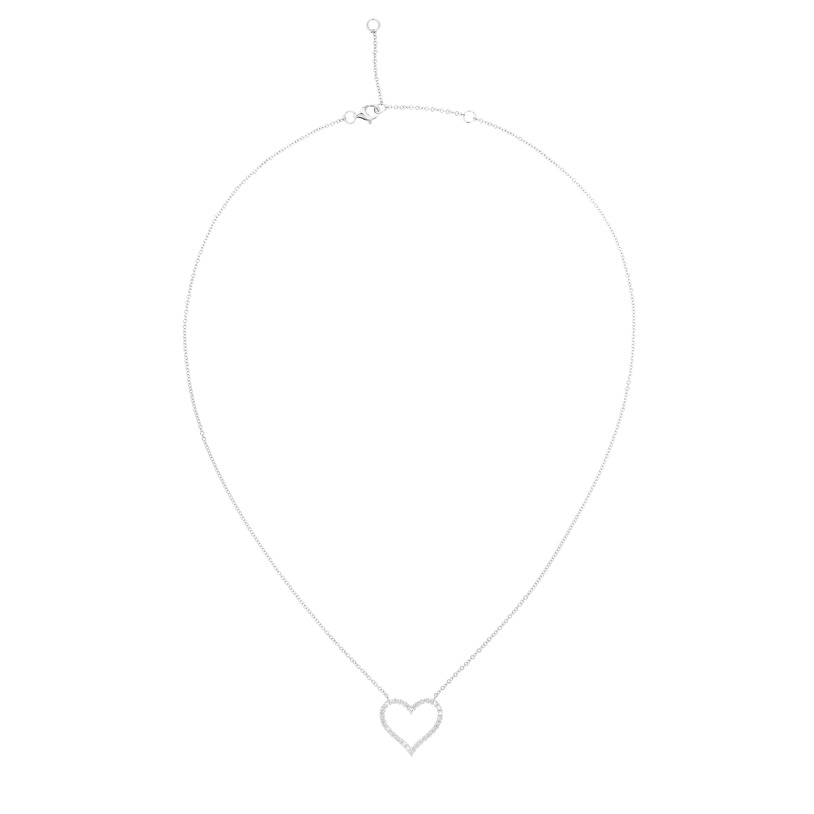 White Gold Pendant Necklace with Diamond Only Stones