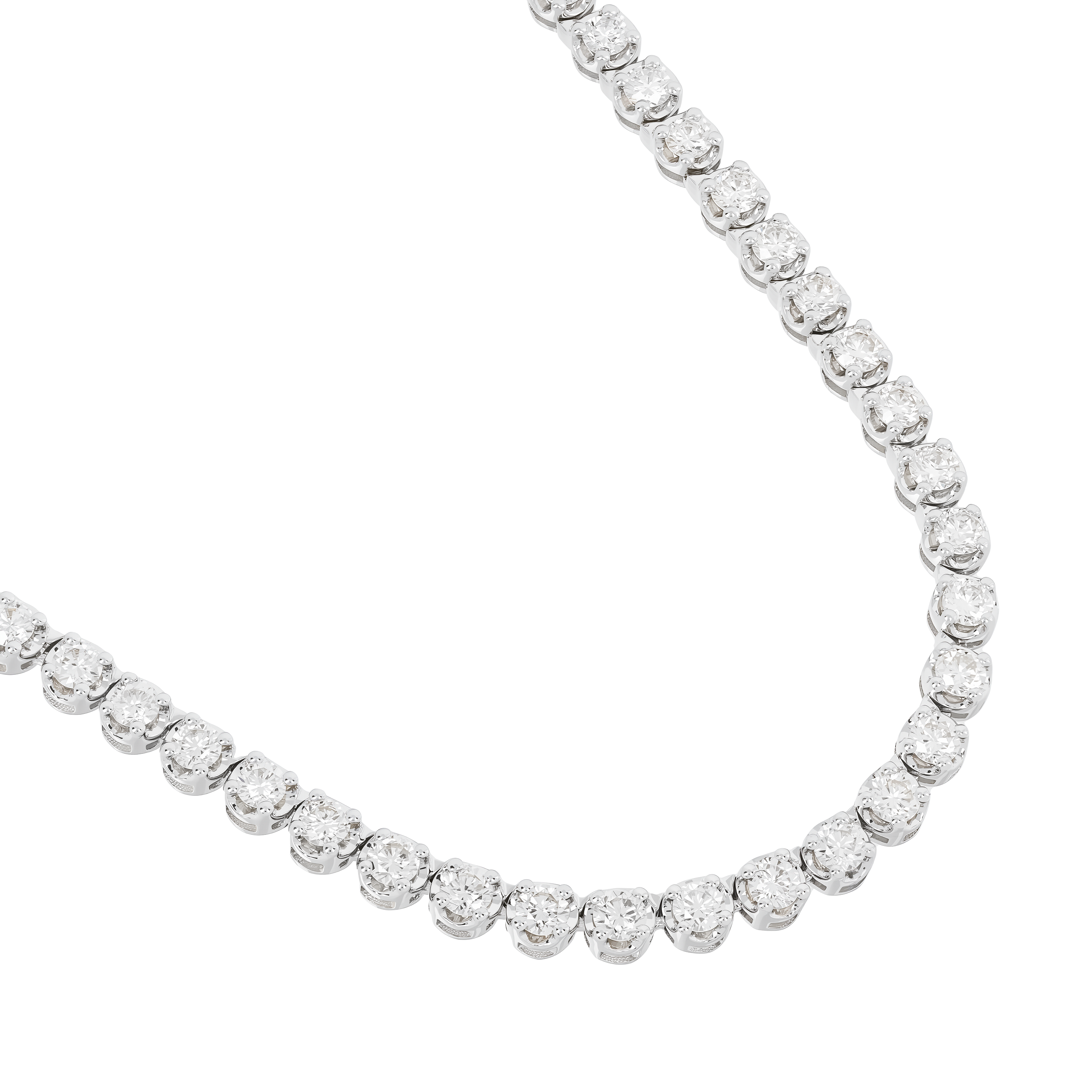 White Gold Tennis Necklace with Diamond Only Stones