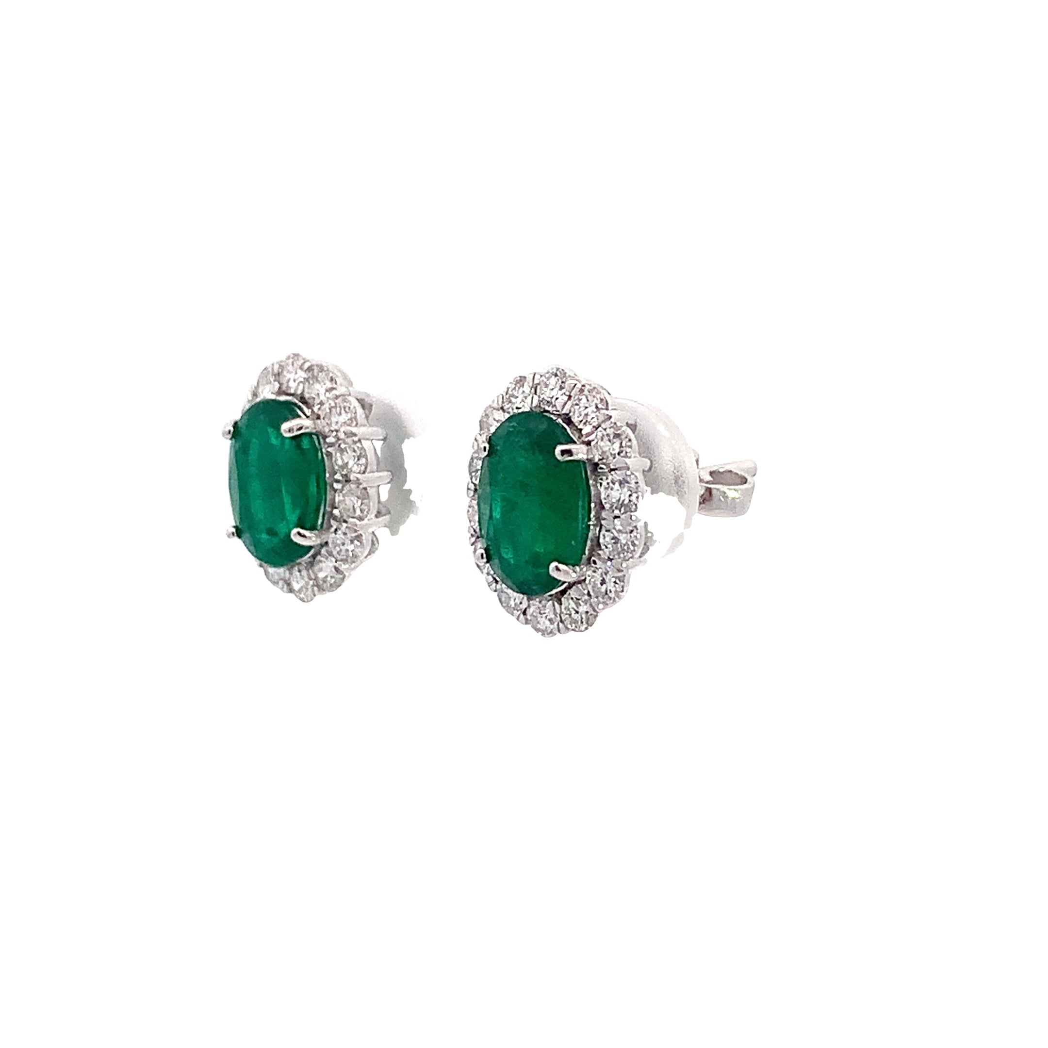 EMERALD AND DIAMOND EARRINGS