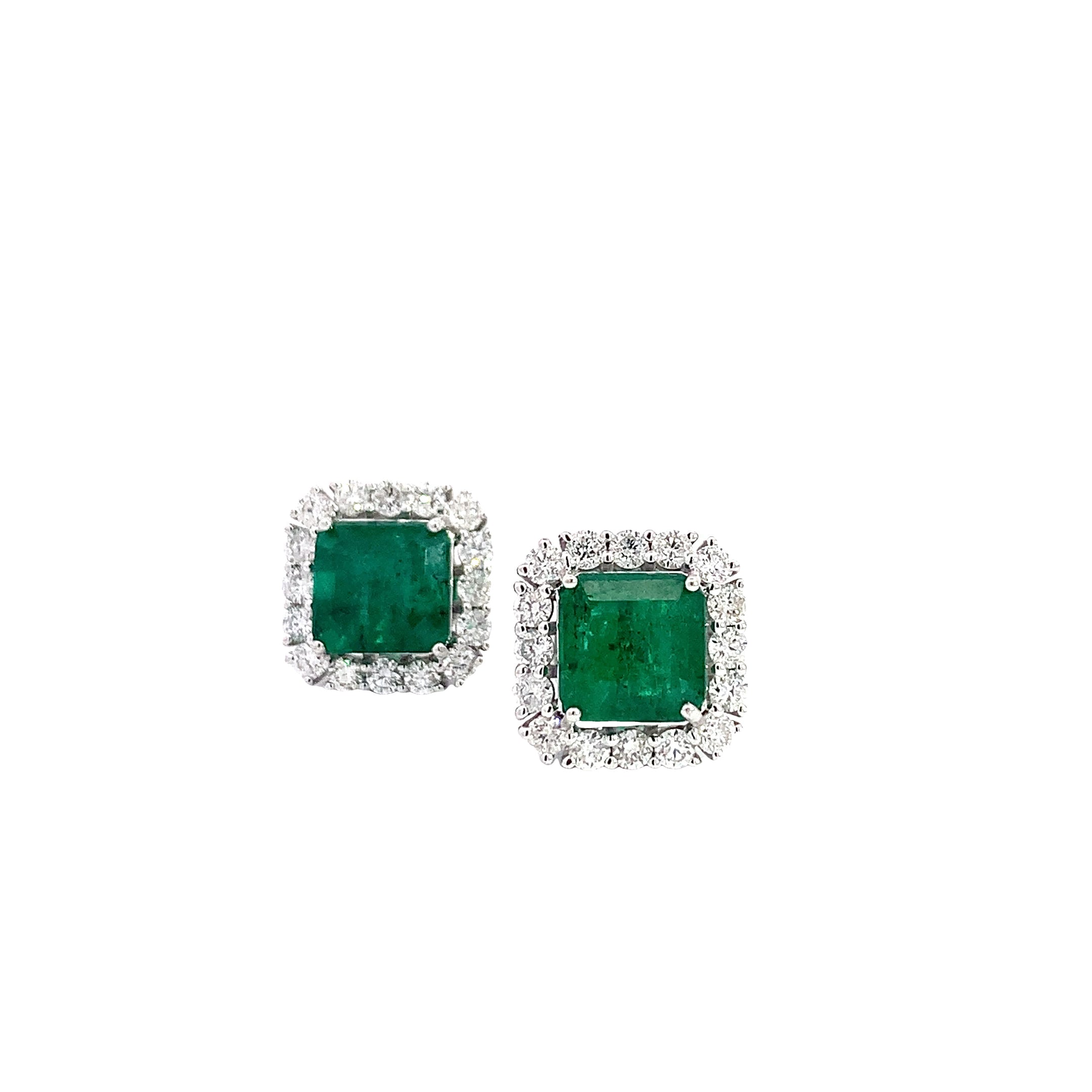 EMERALD AND DIAMOND EARRINGS