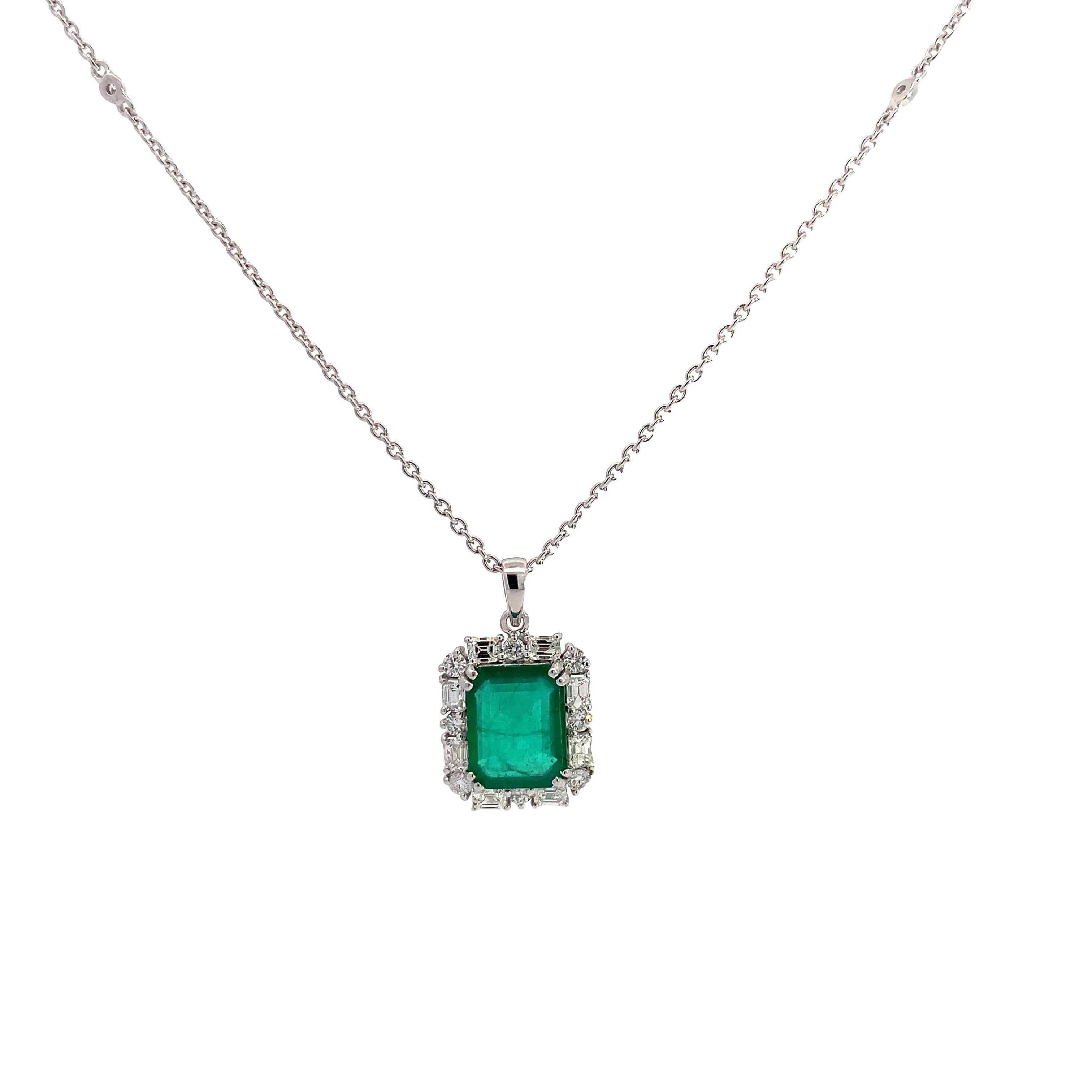 EMERALD AND DIAMOND PENDANT