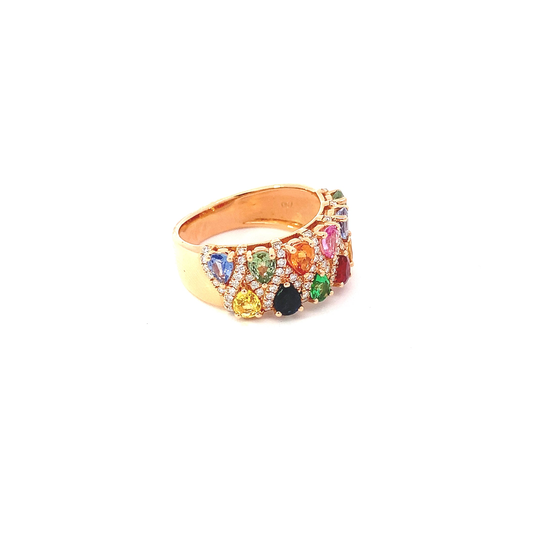 COLORED STONE AND DIAMOND RING