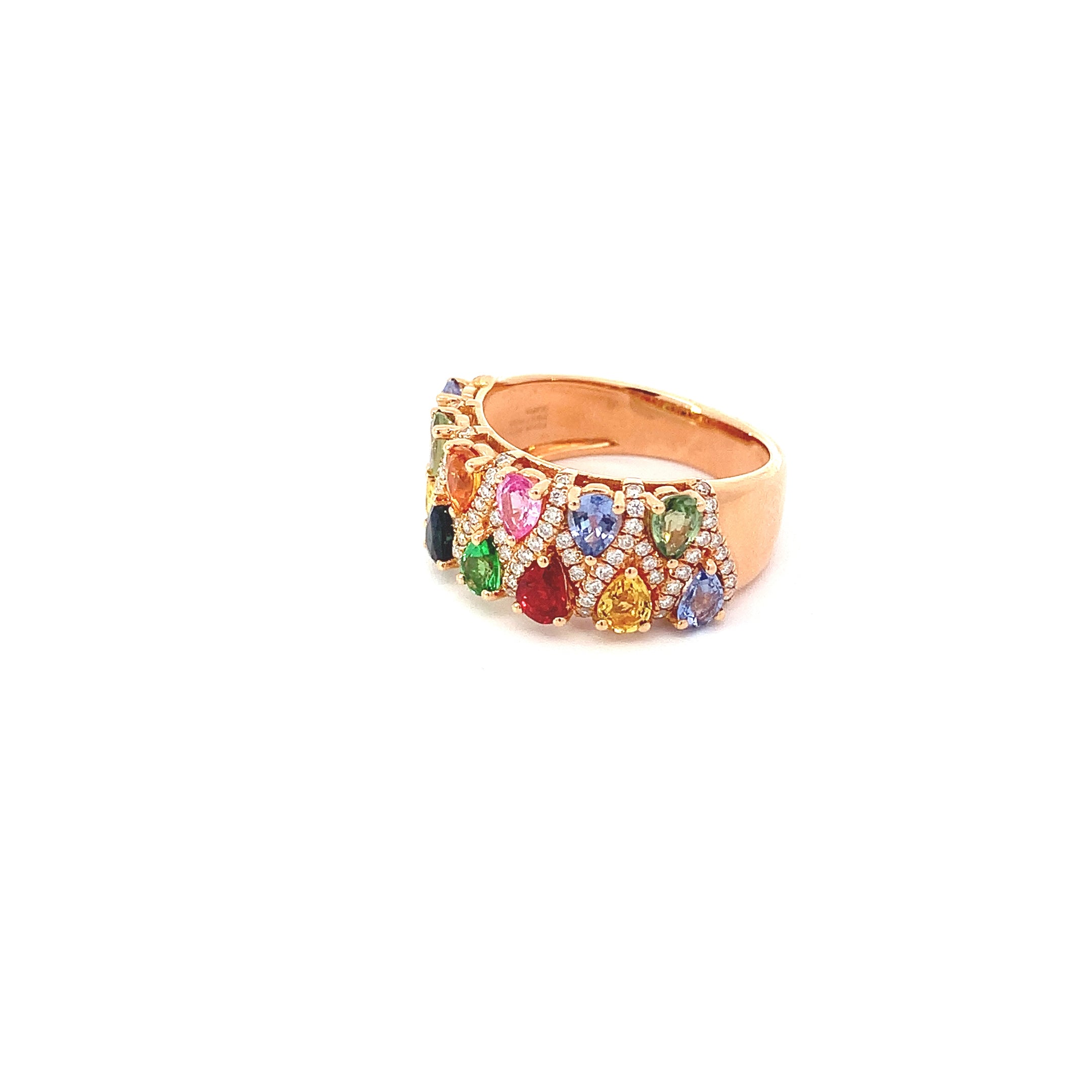 COLORED STONE AND DIAMOND RING
