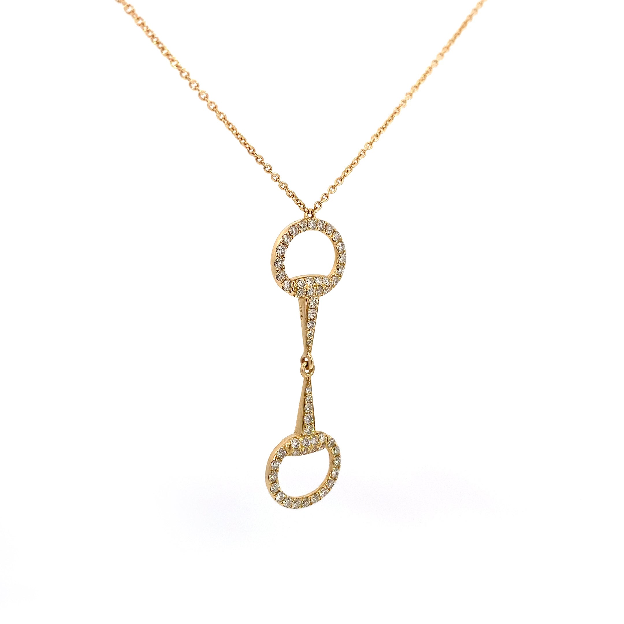 Yellow Gold Pendant Necklace with Diamond Only Stones