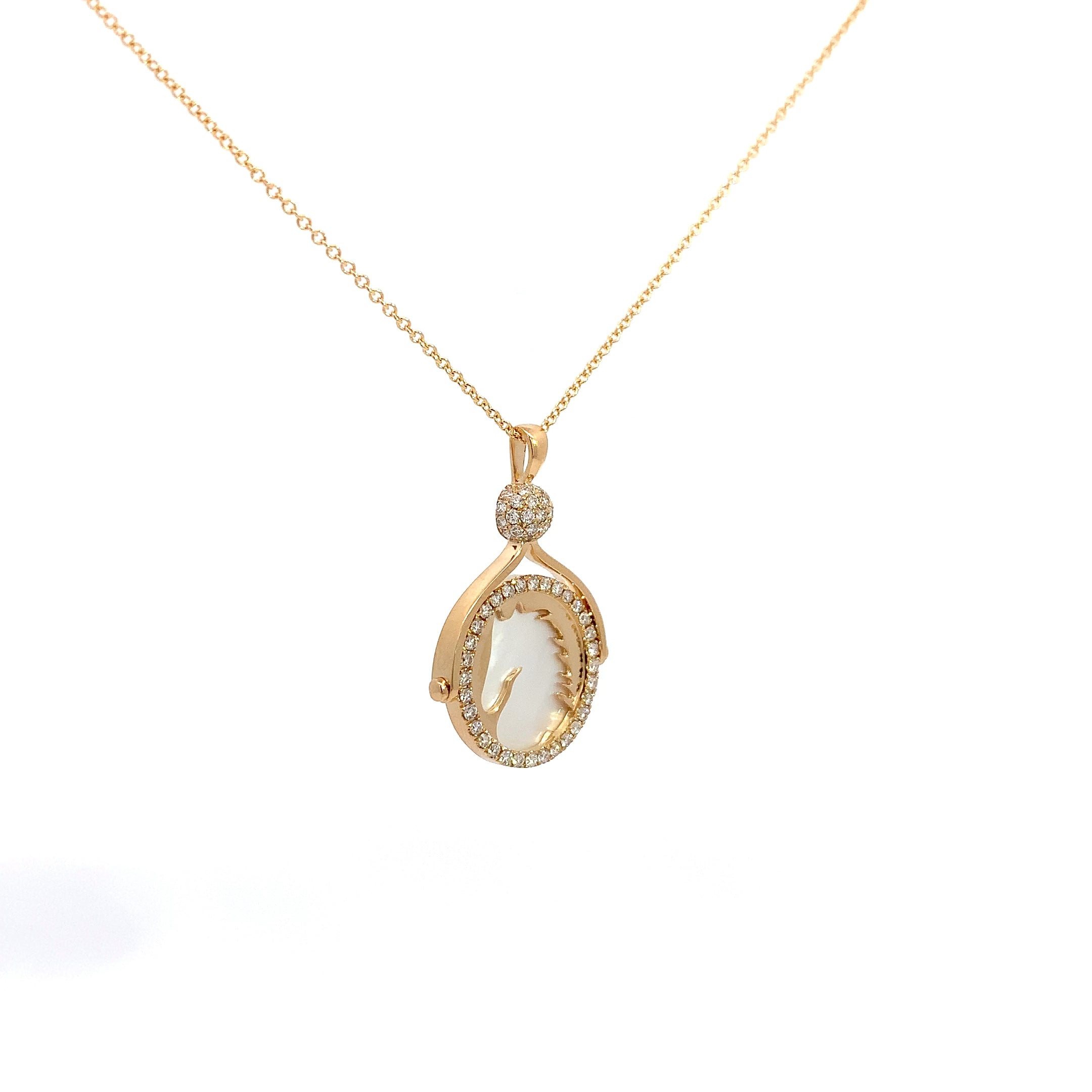 Yellow Gold Pendant Necklace with Diamond Only Stones