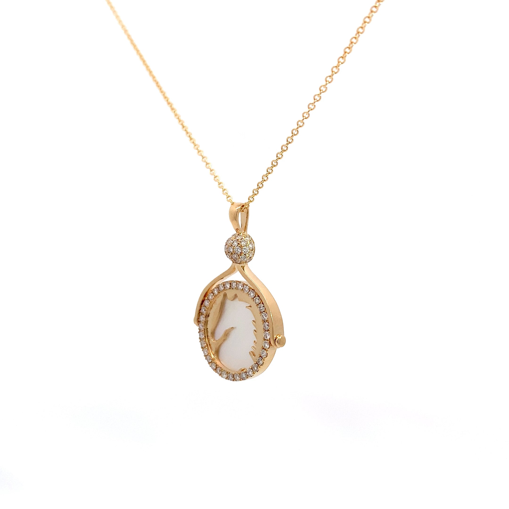 Yellow Gold Pendant Necklace with Diamond Only Stones