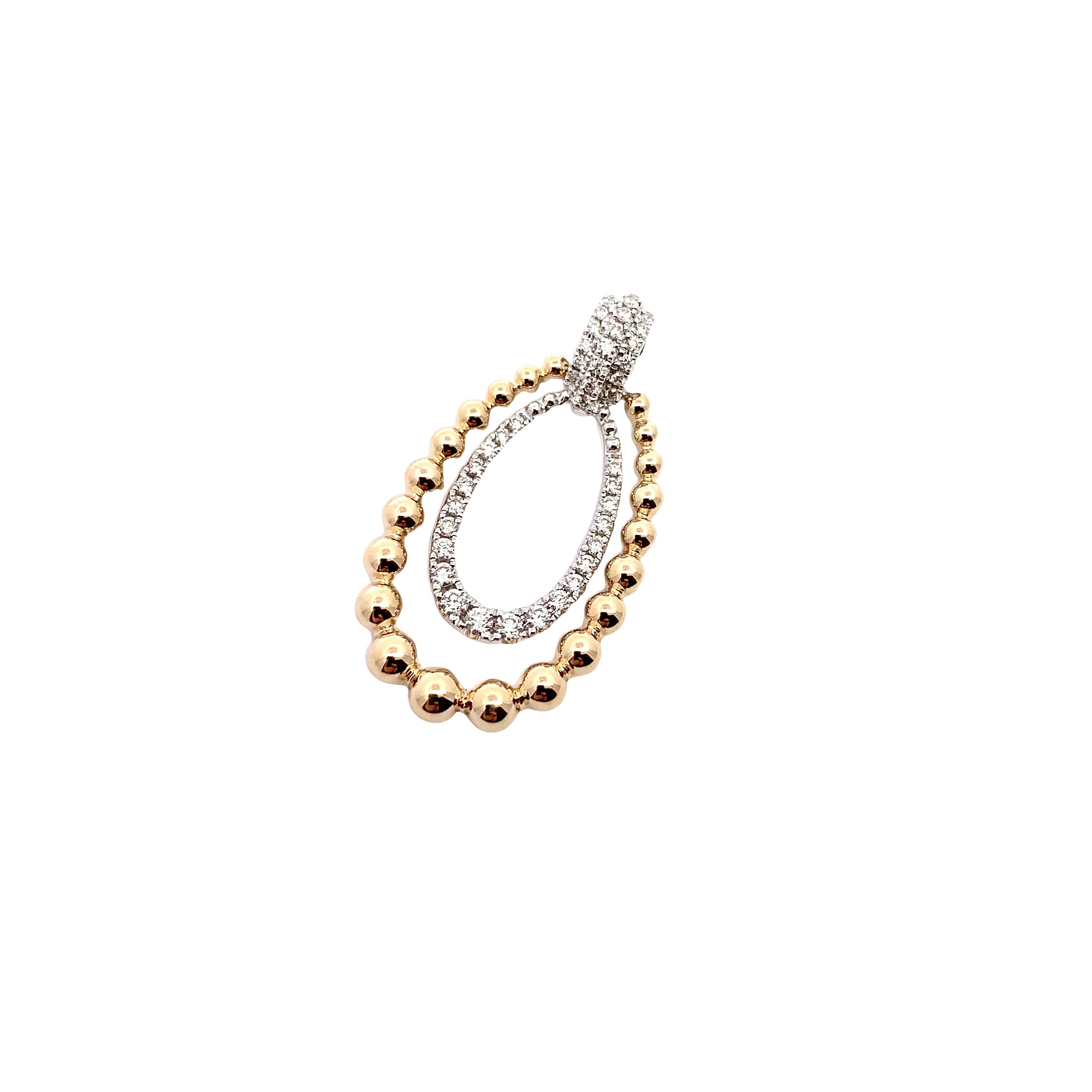 Yellow Gold Pendant Necklace with Diamond Only Stones