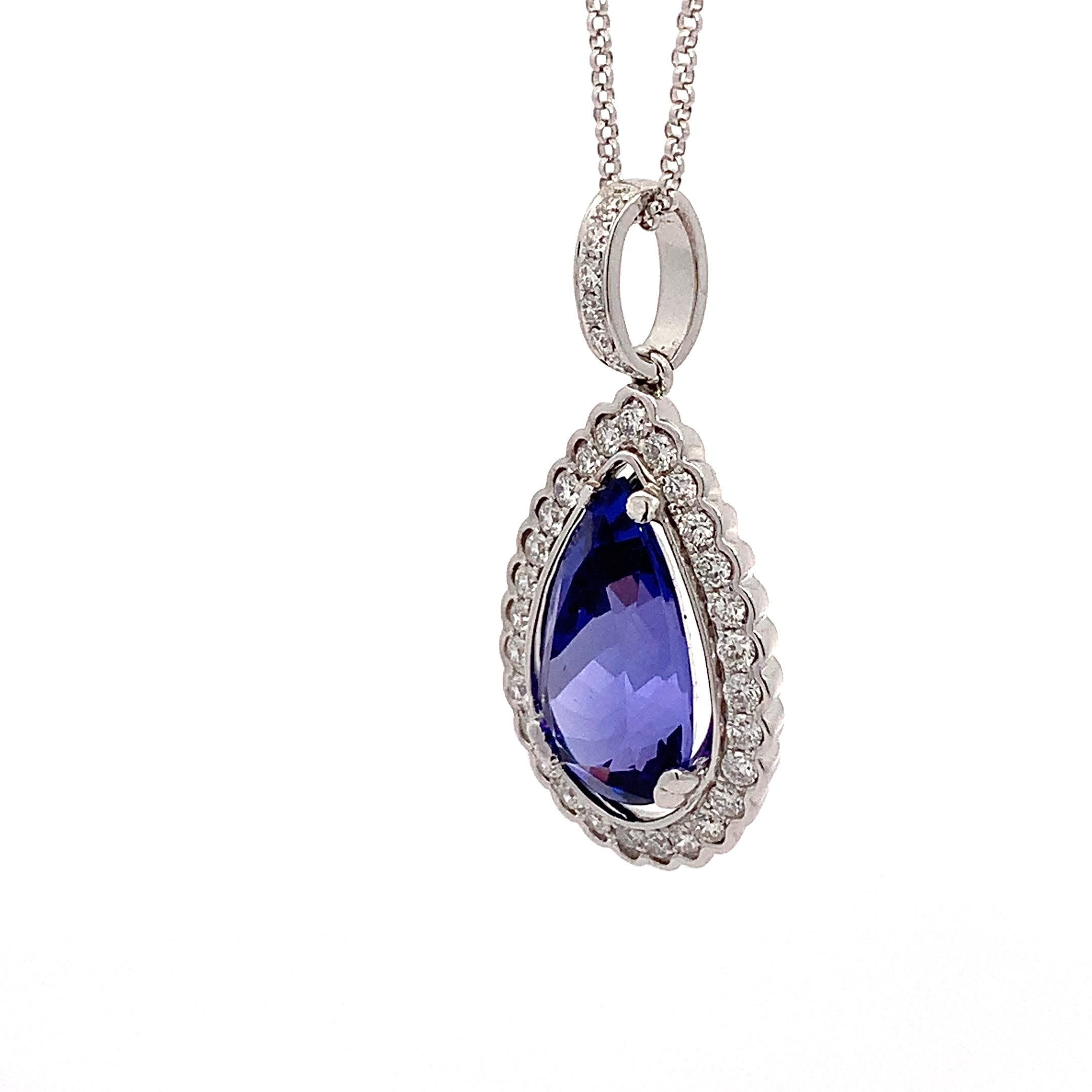 TANZANITE AND DIAMOND NECKLACE