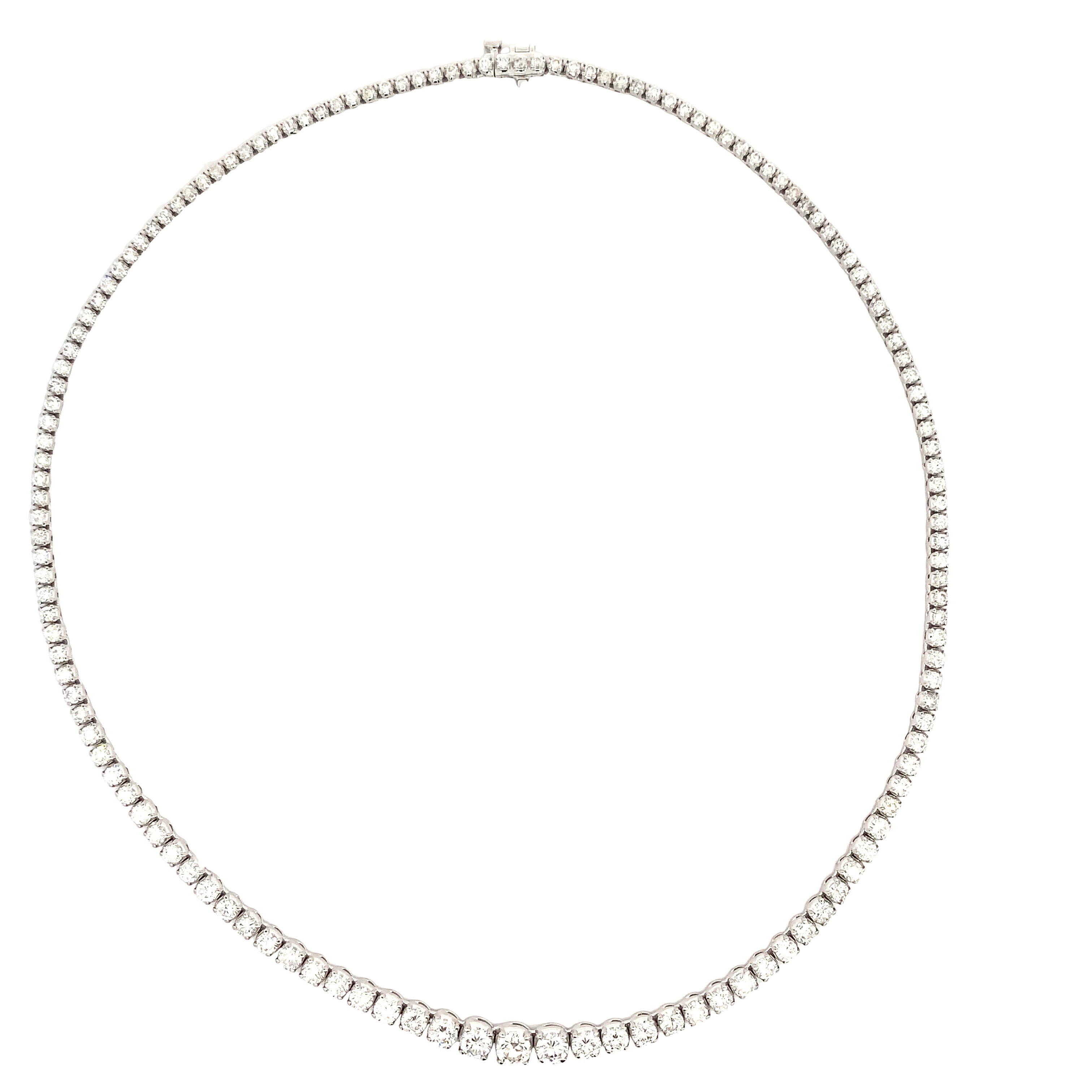 White Gold Tennis Necklace with Diamond Only Stones