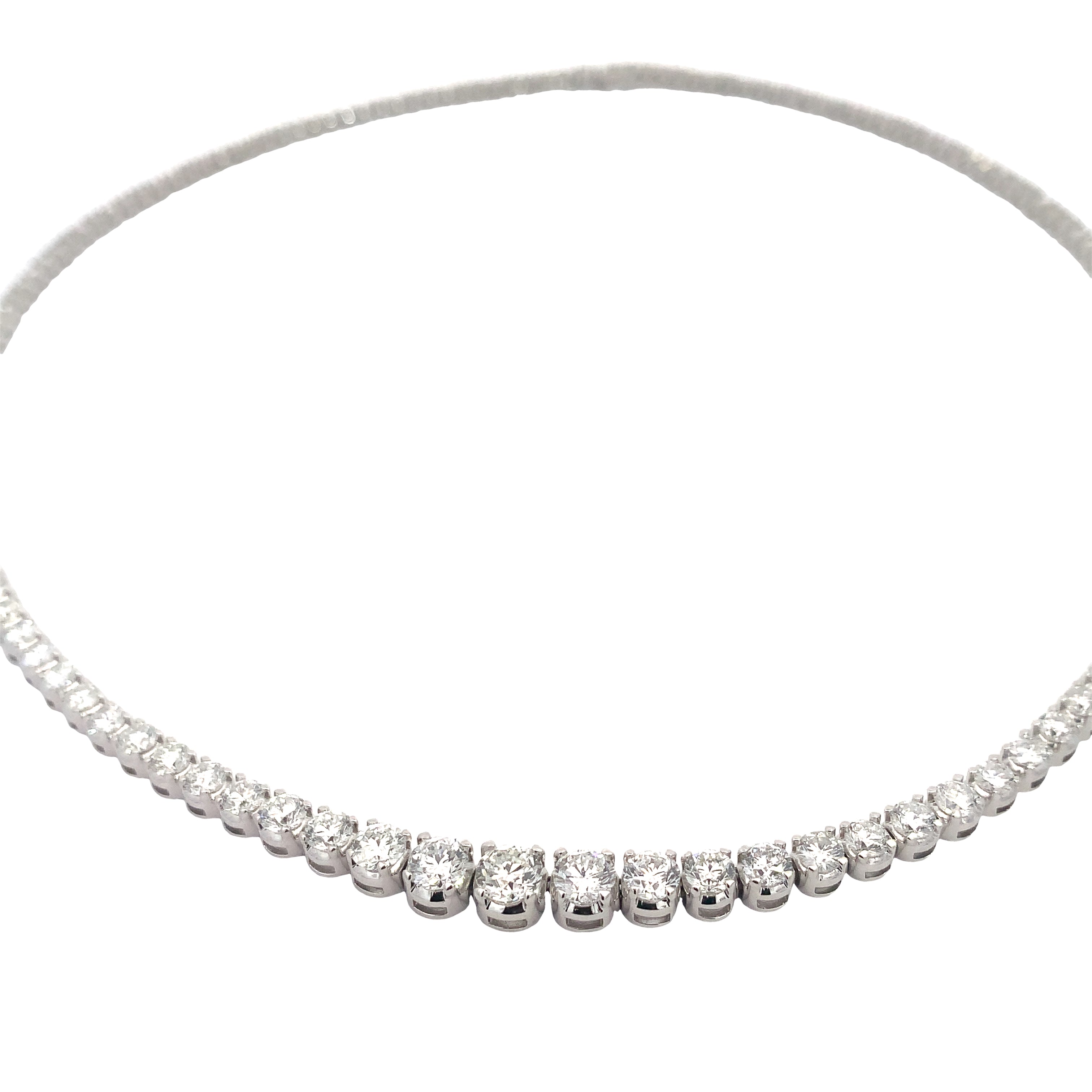 White Gold Tennis Necklace with Diamond Only Stones