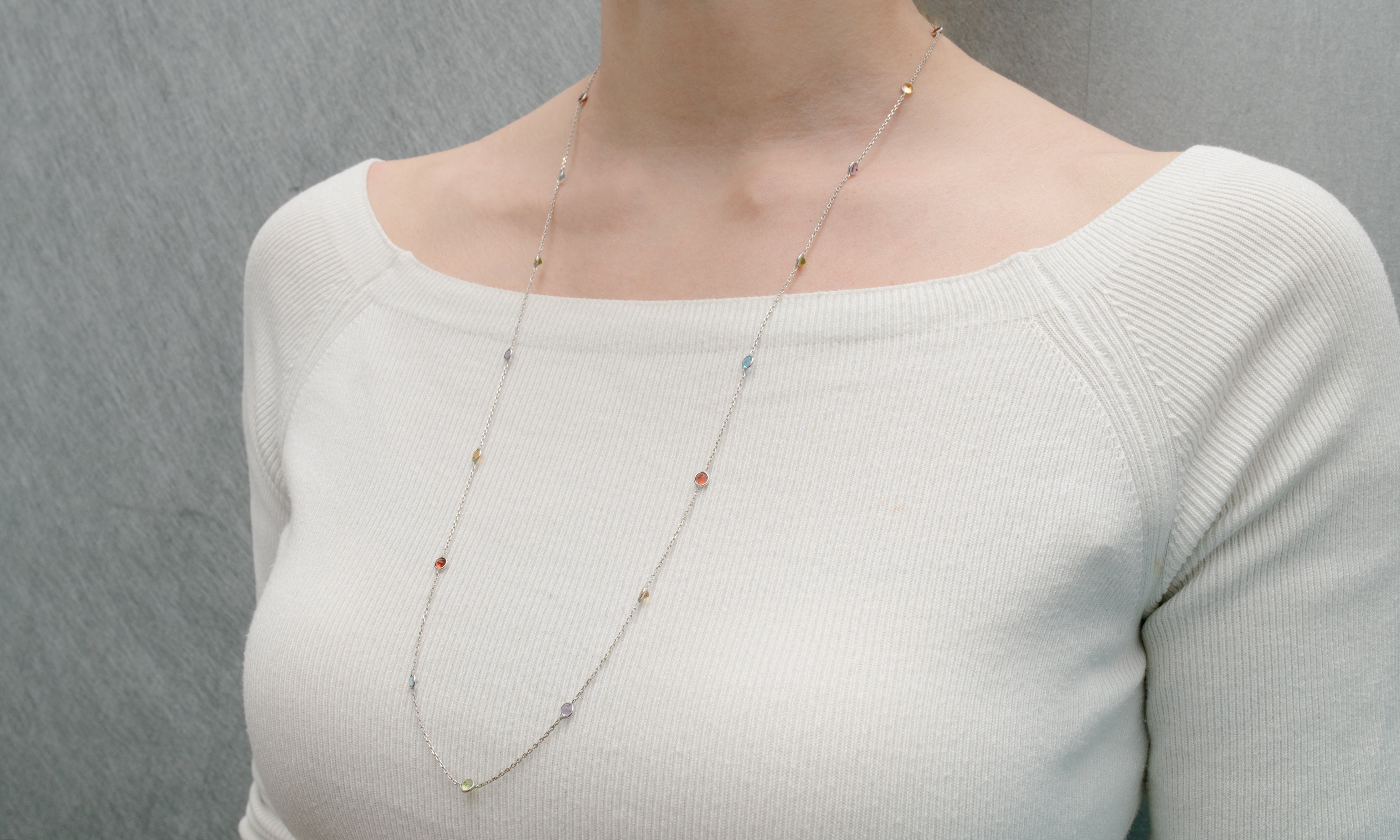 SAPPHIRE SIMPLE DEWDROP NECKLACE