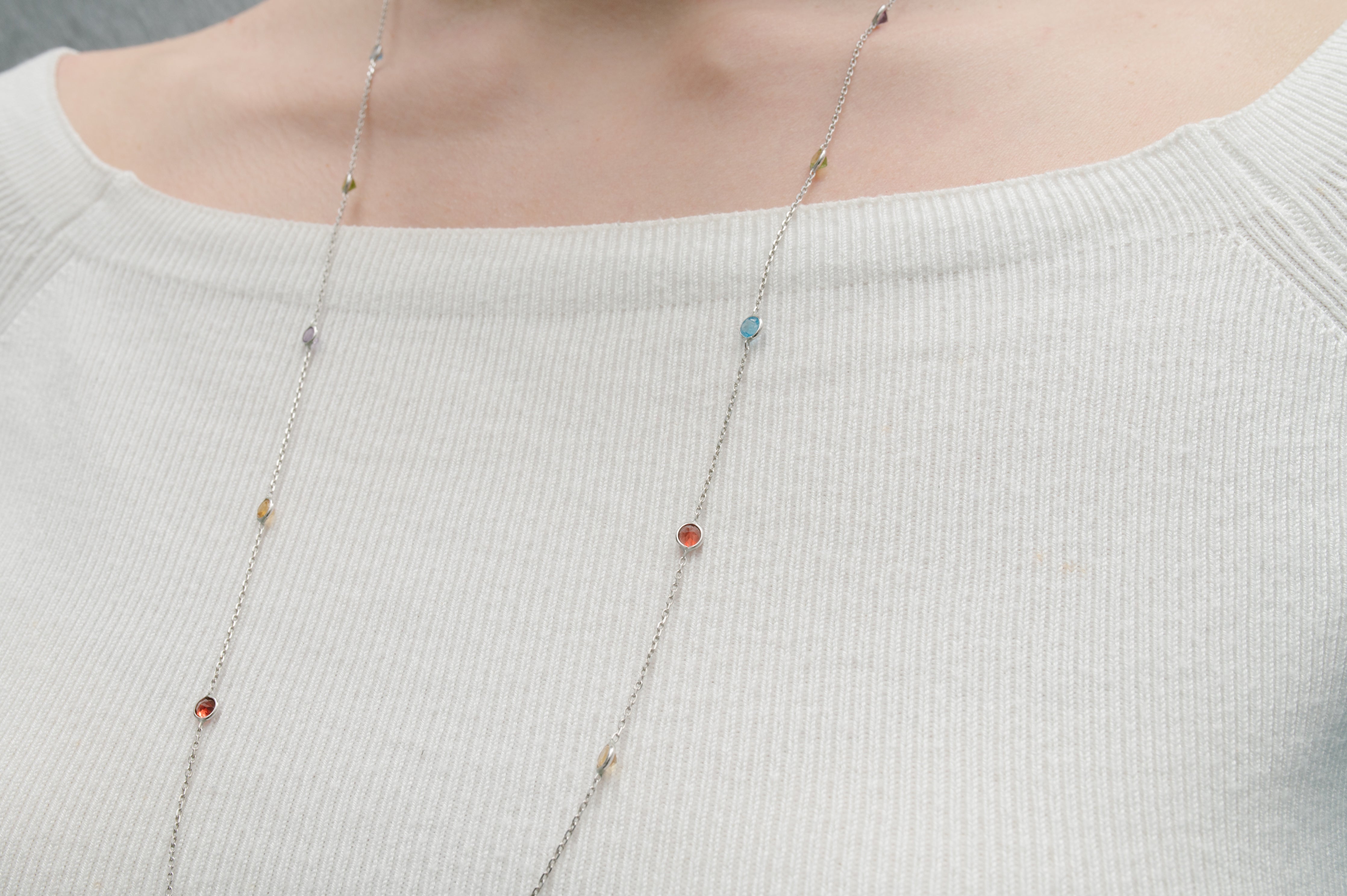 SAPPHIRE SIMPLE DEWDROP NECKLACE