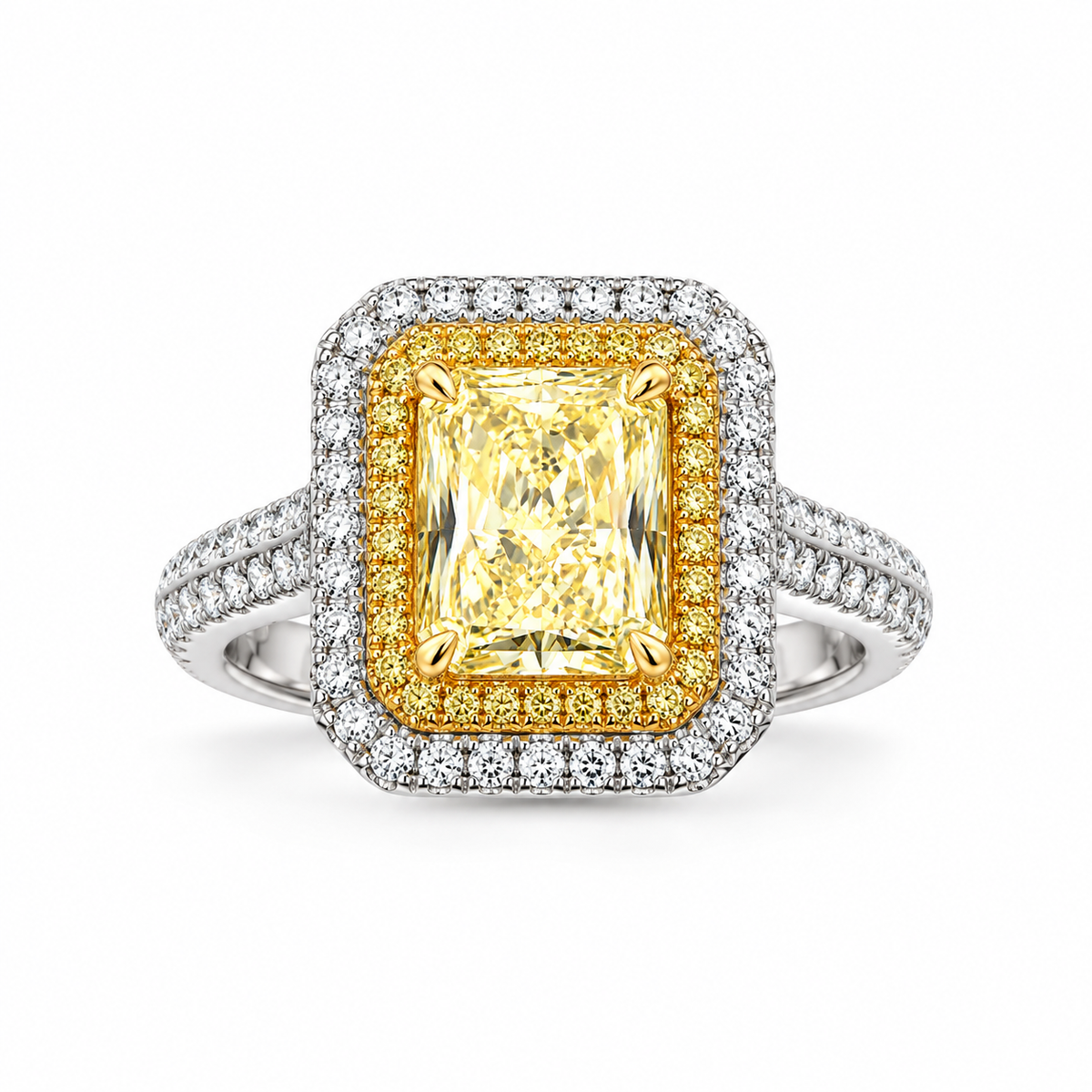 White Gold Yellow Diamond Ring