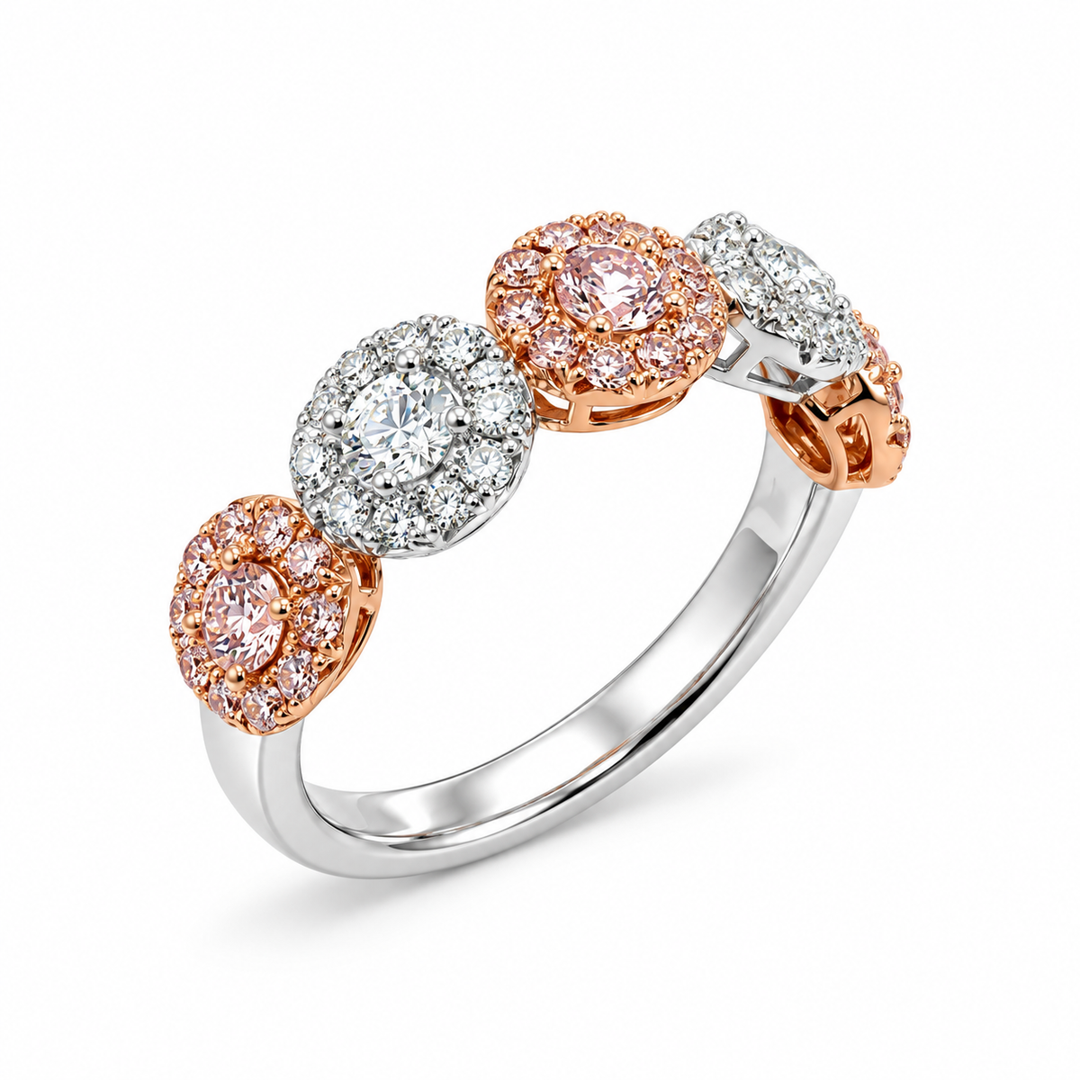 White Gold Pink Diamond Ring