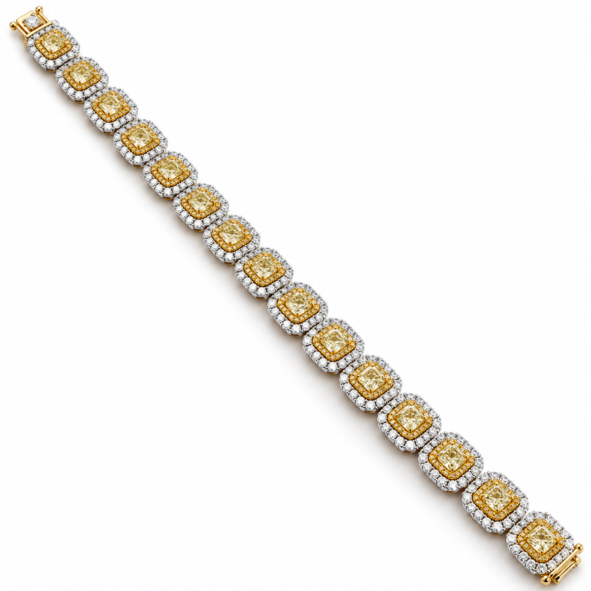 White Gold Yellow and White Diamond Bracelet