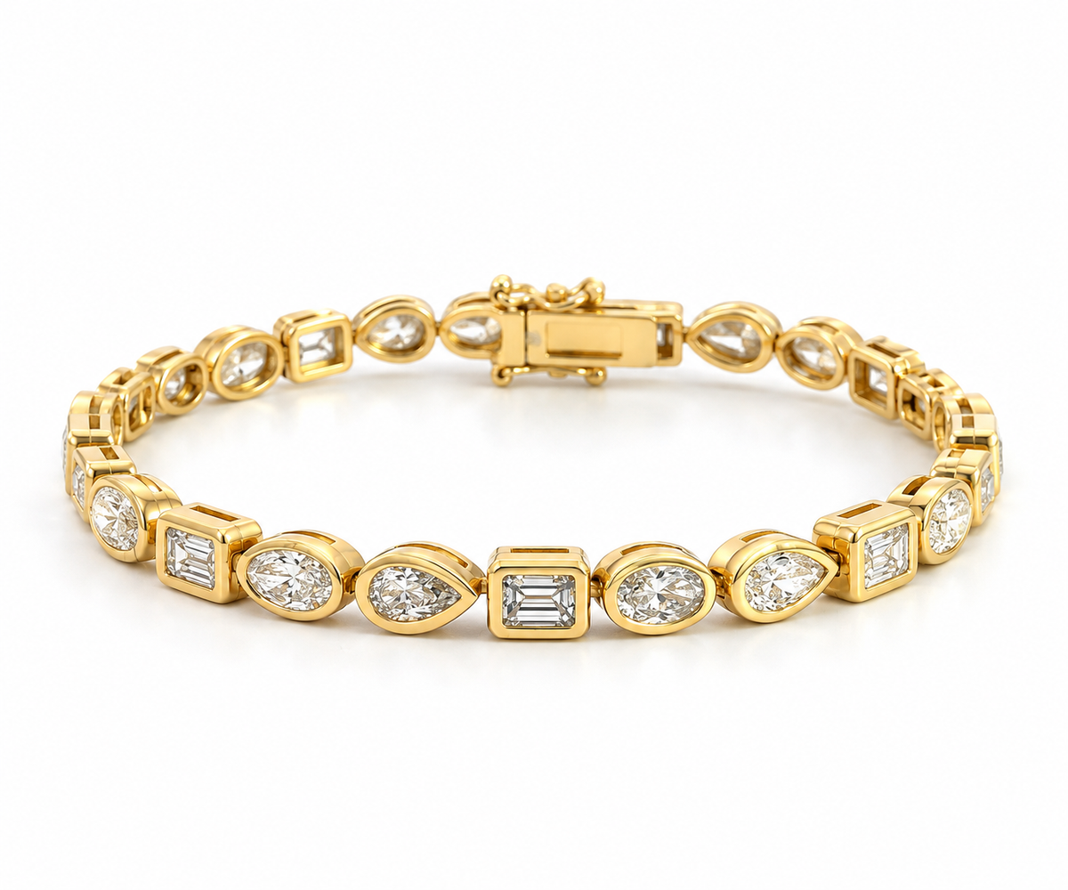 Yellow Gold White Diamond Bracelet