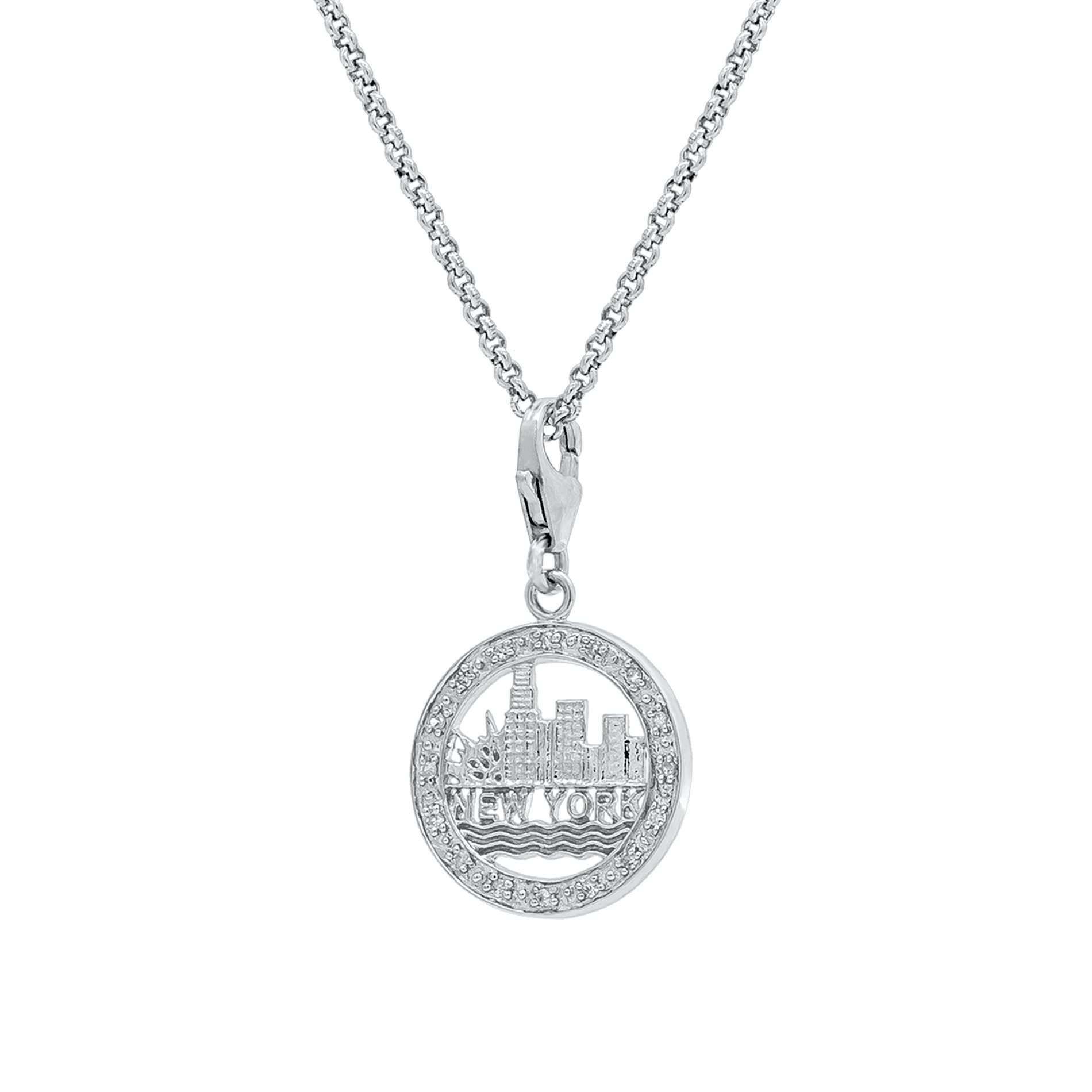 White Gold Diamond New York Pendant