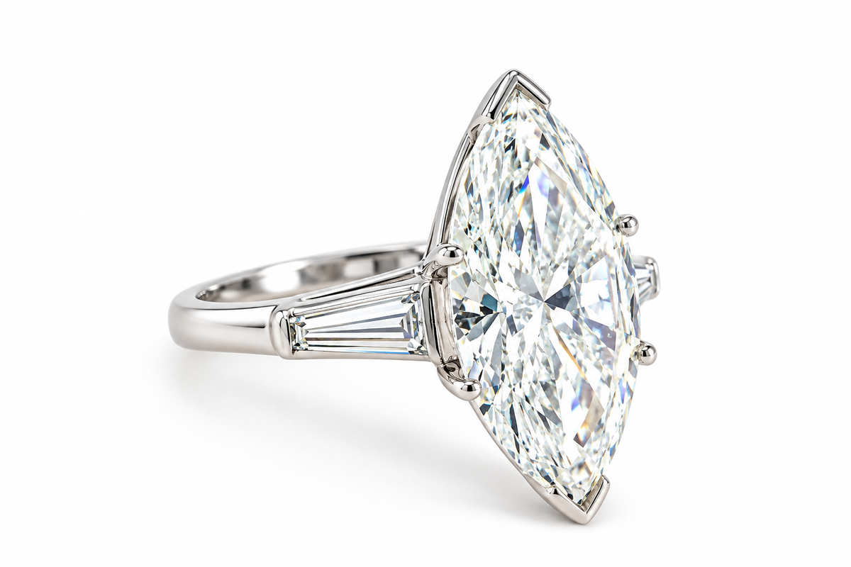 Platinum Marquise Cut Diamond Engagement Ring