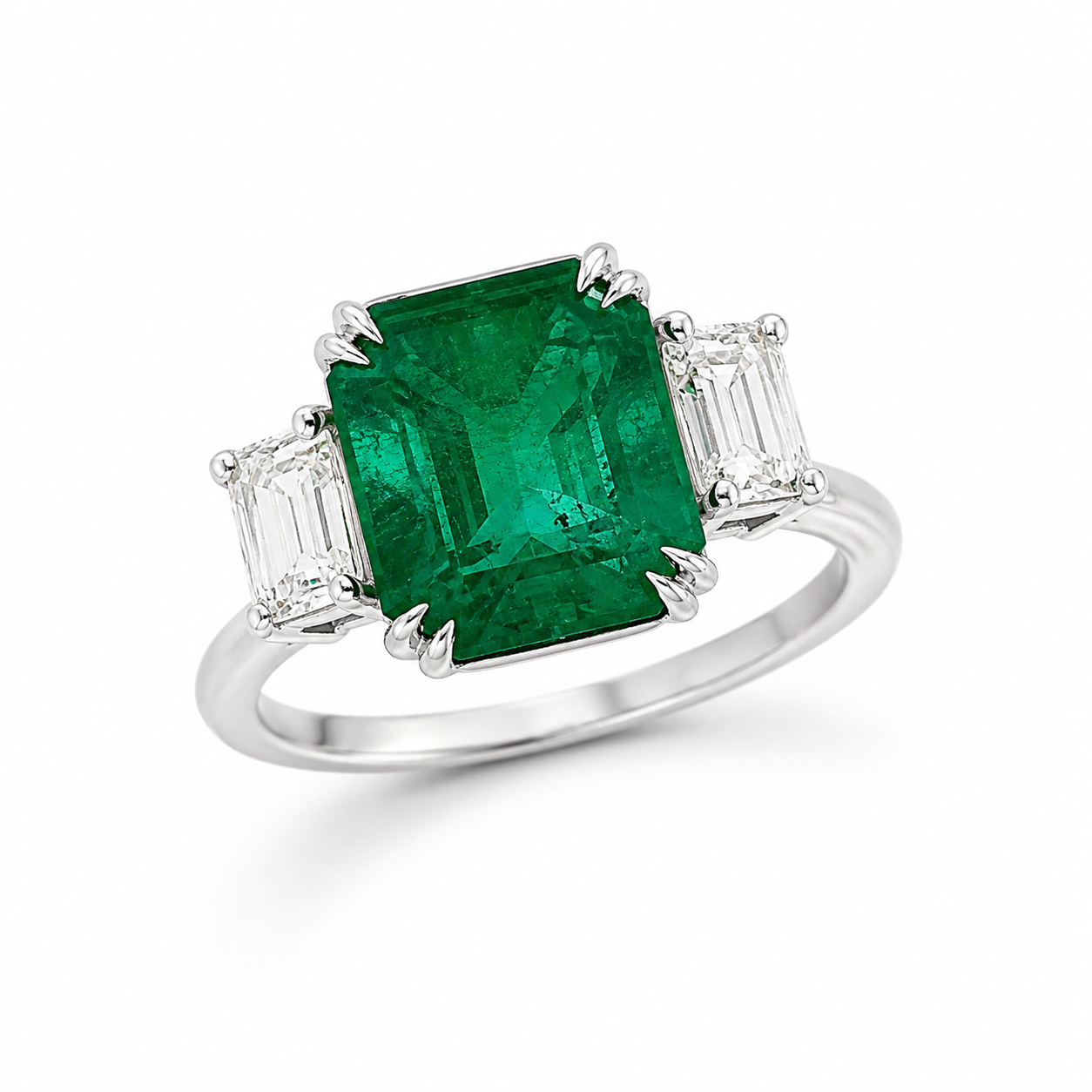 White Gold Emerald Ring