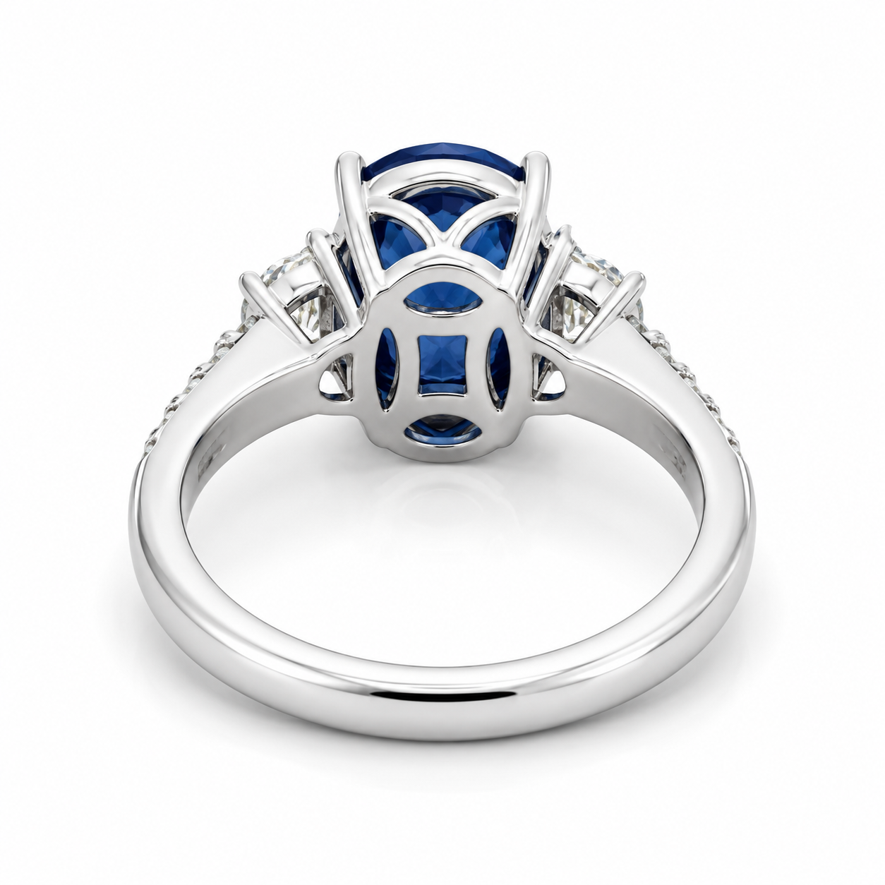 White Gold Sapphire and Diamond Ring