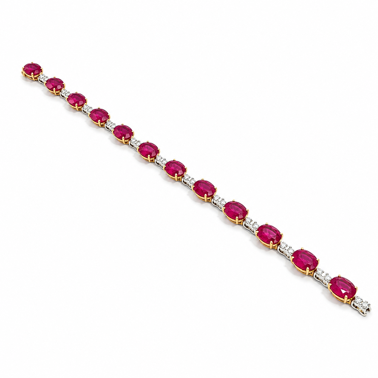 White Gold Ruby and Diamond Bracelet