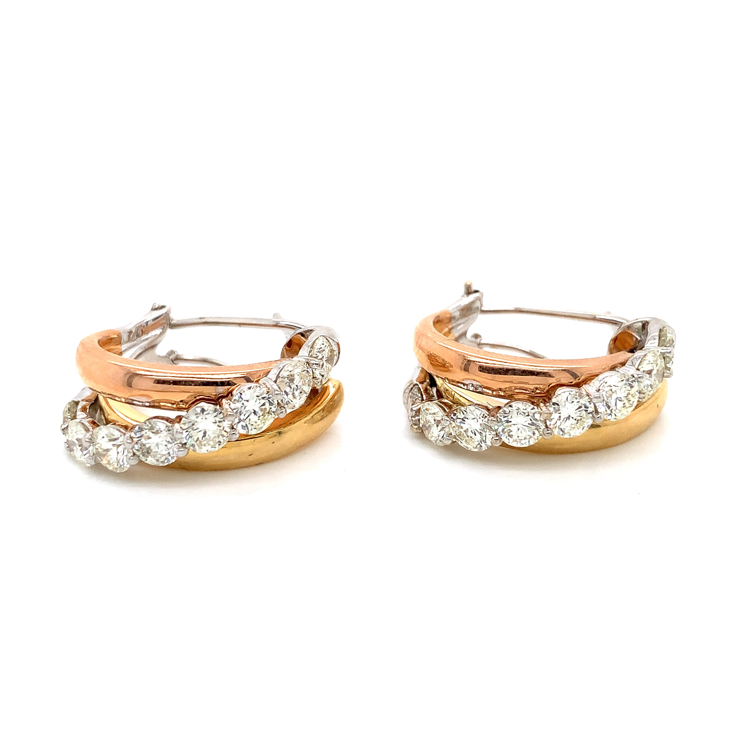 GOLD DIAMOND HOOP EARRINGS
