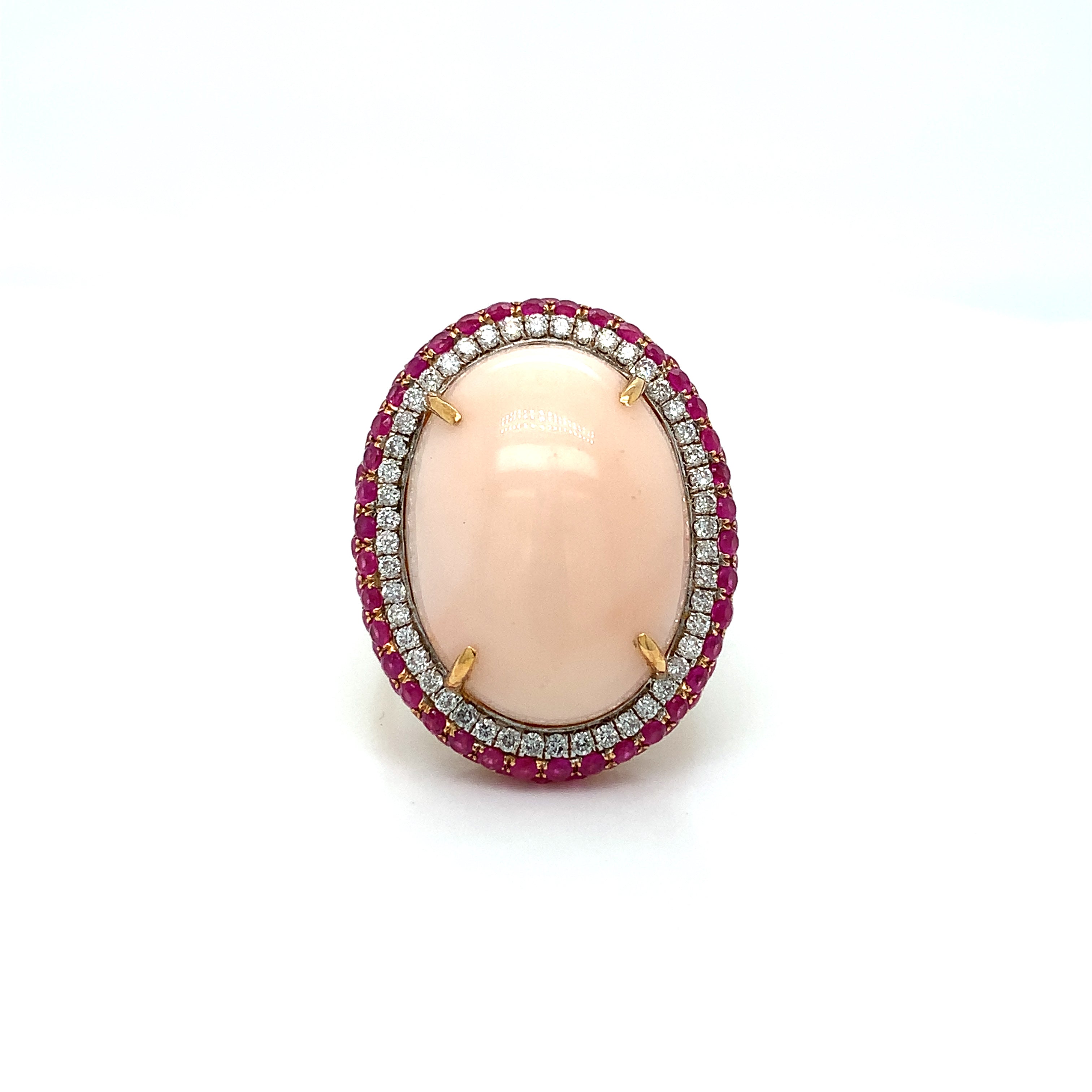 PINK CORAL & RUBY RING