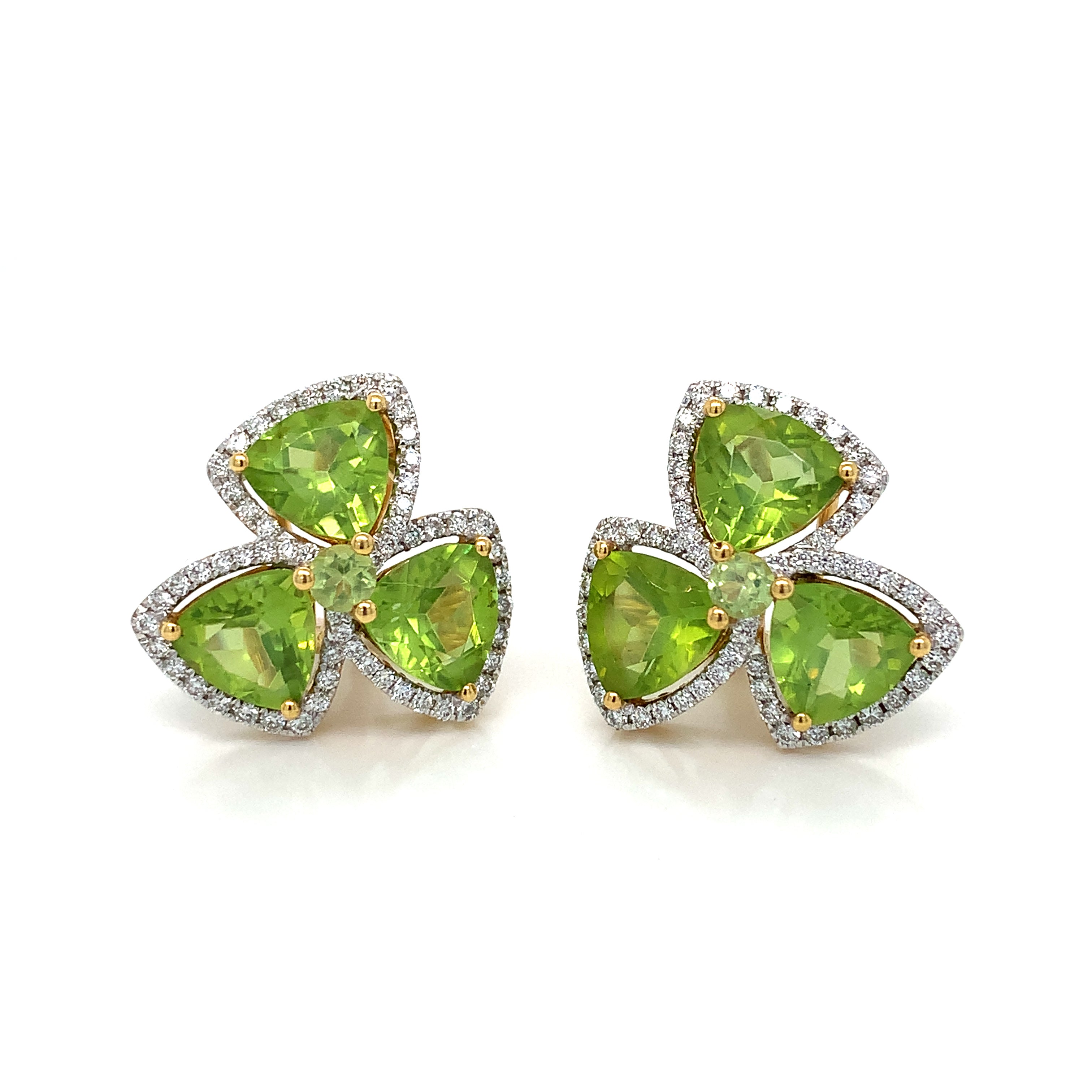 PERIDOT CLOVER EARRINGS
