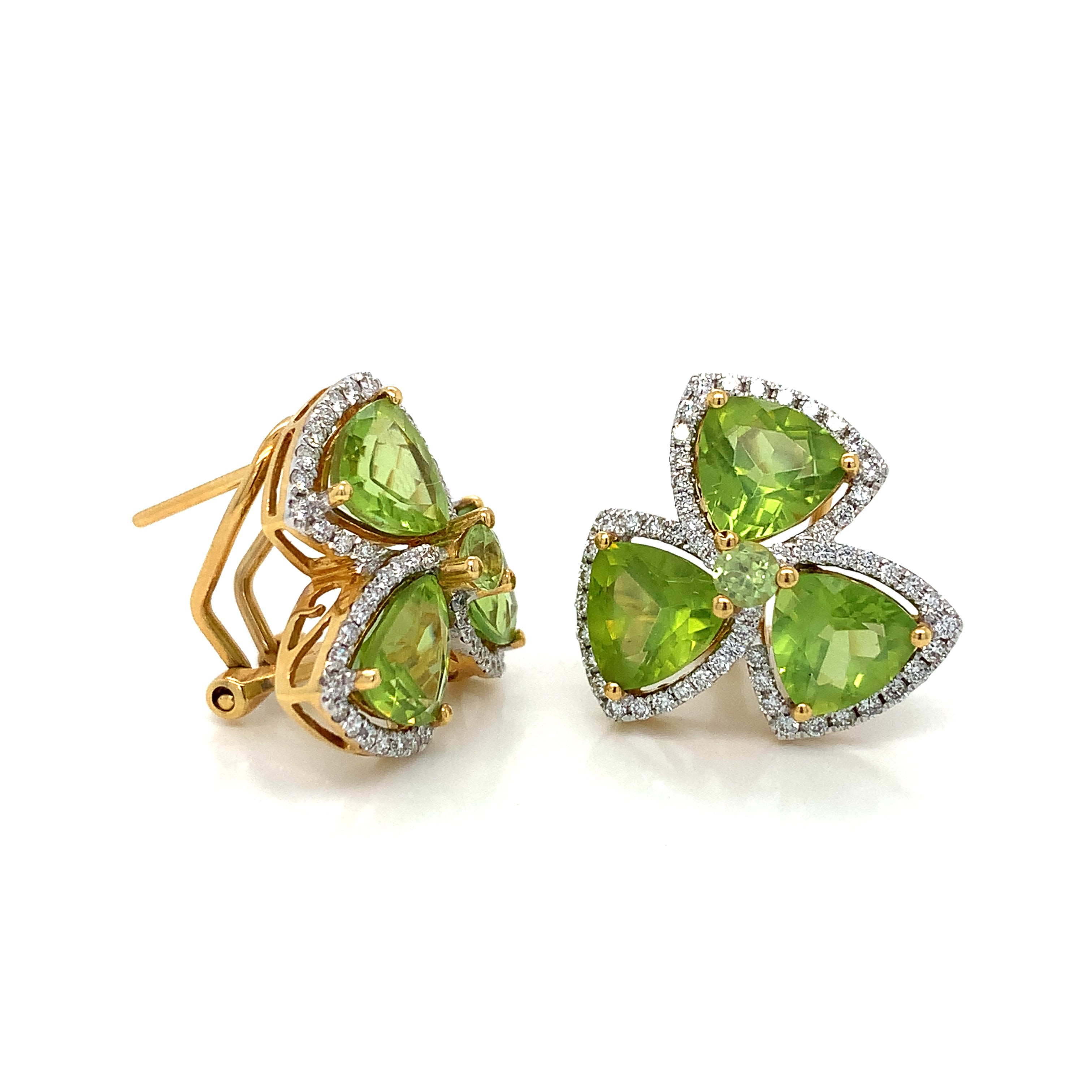 PERIDOT CLOVER EARRINGS