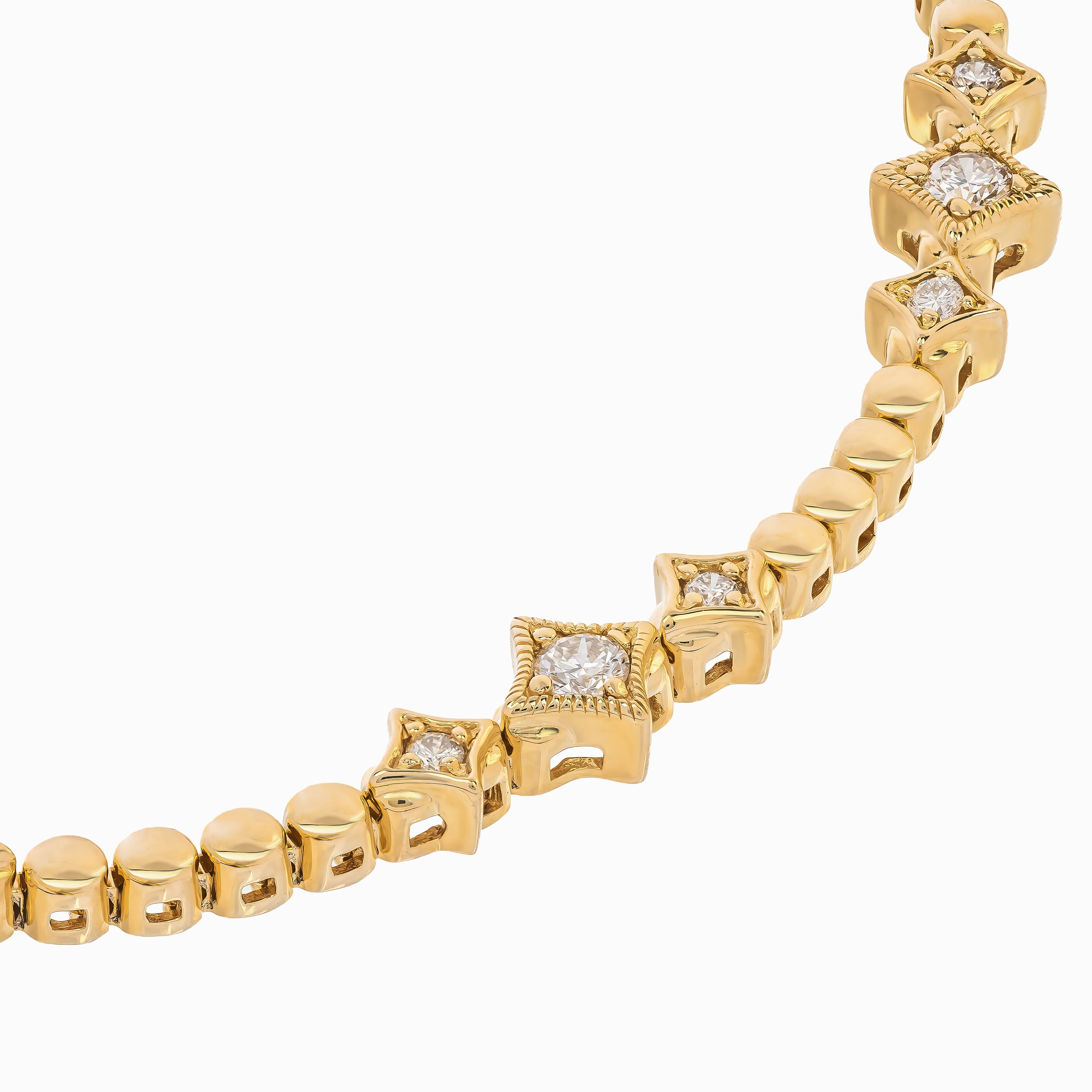 Yellow Gold Gemstone Bracelet with Diamond Only Stones