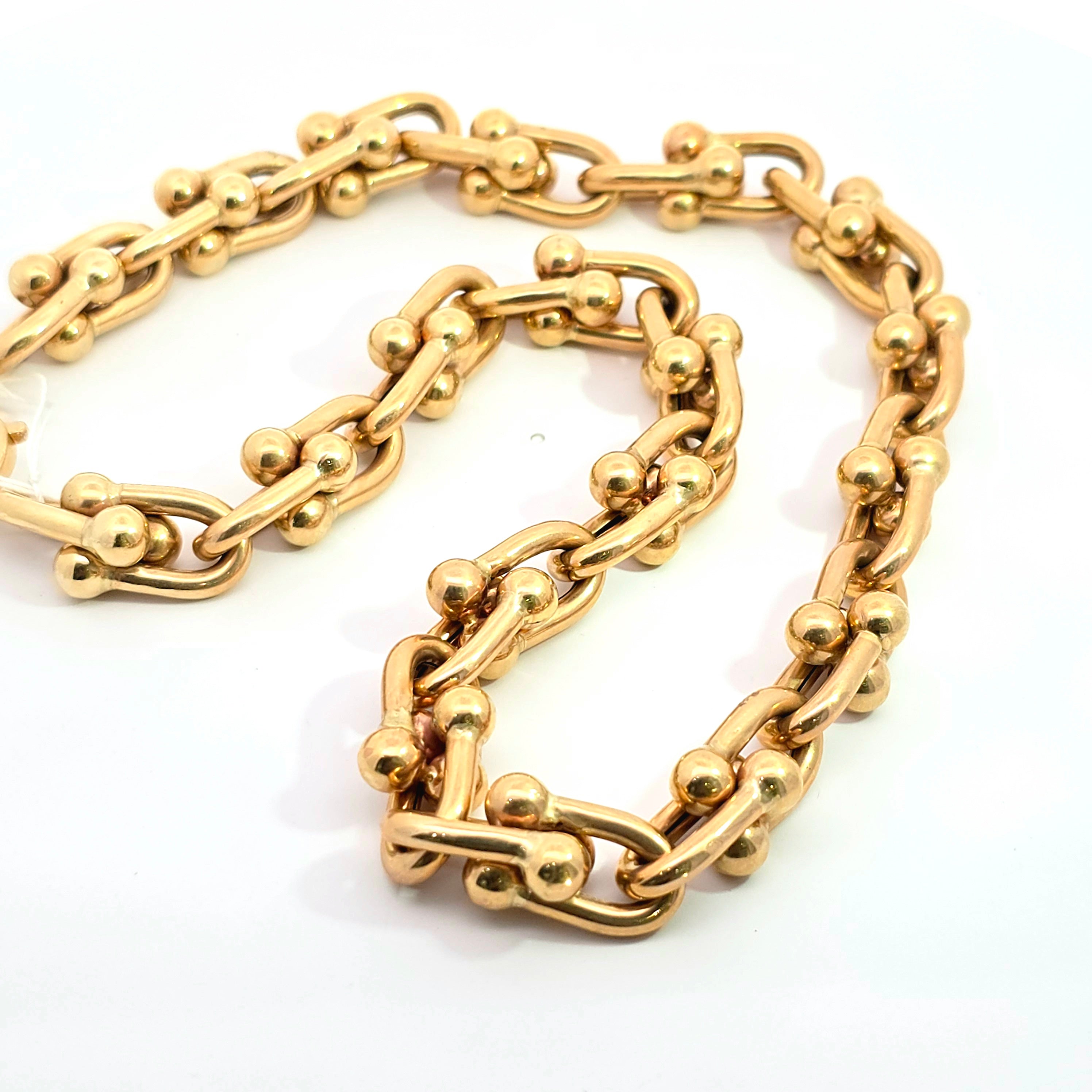 Yellow Gold Chain Necklace With  Stones
