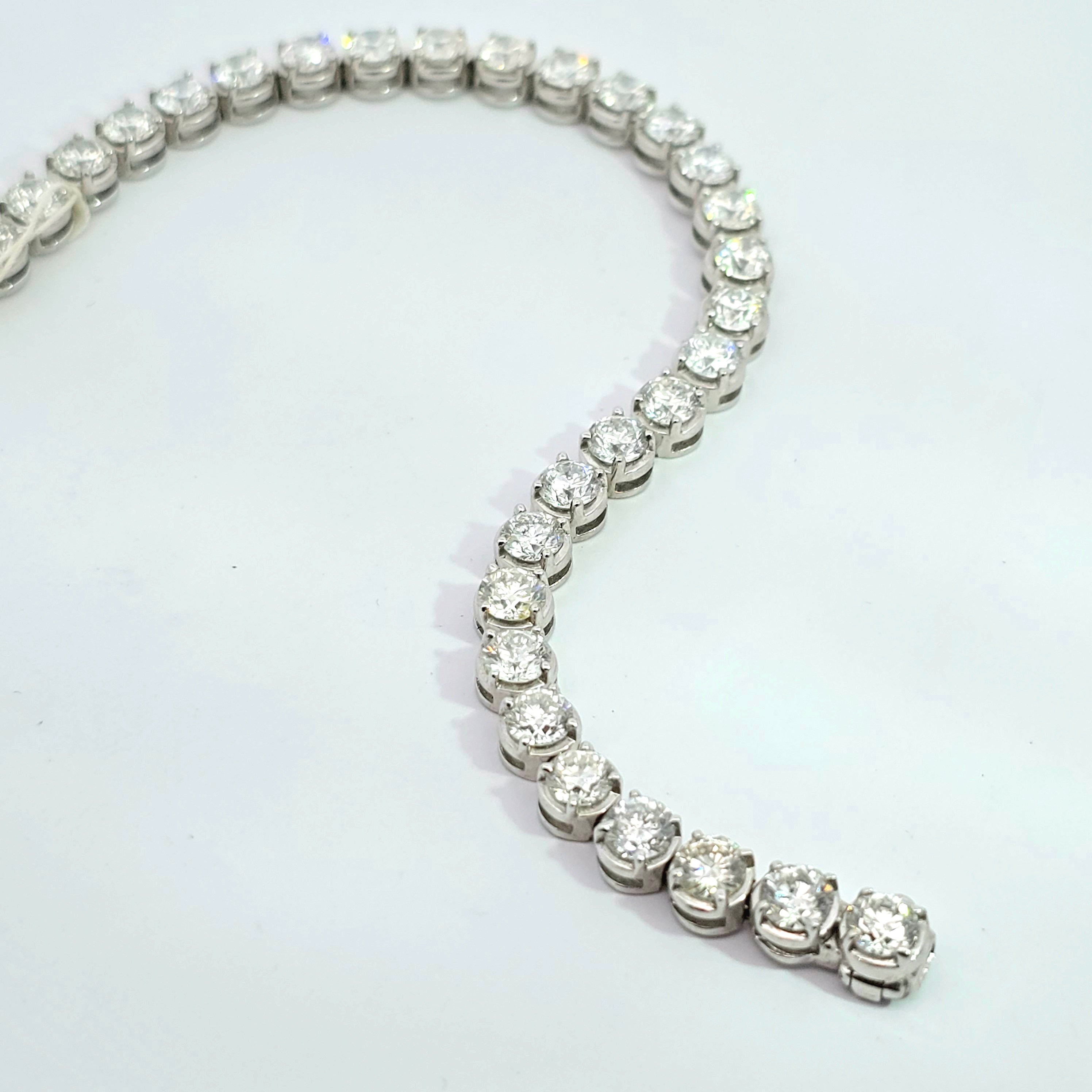 White Gold Tennis Bracelet With Diamond Stones
