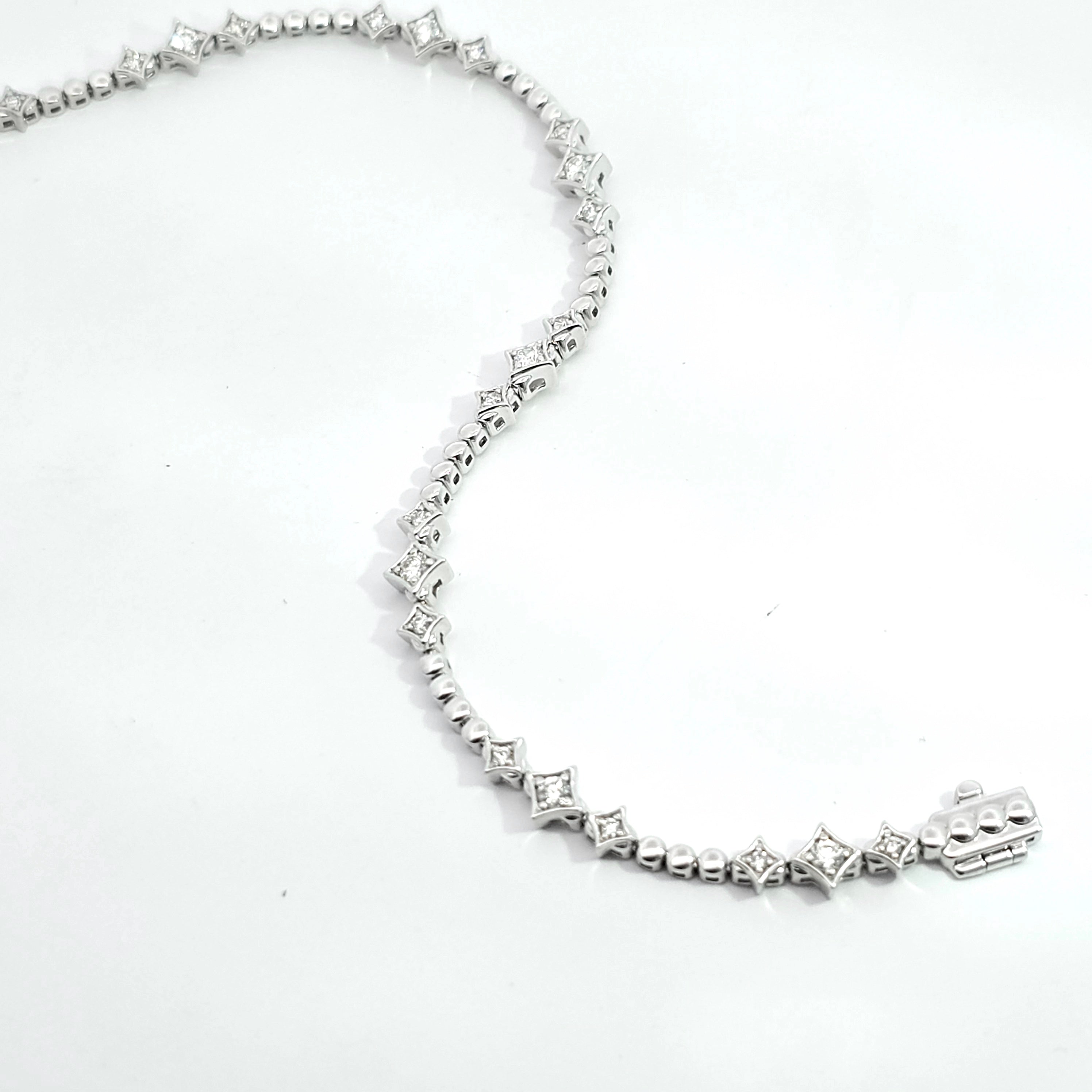 White Gold Gemstone Bracelet With Diamond Stones