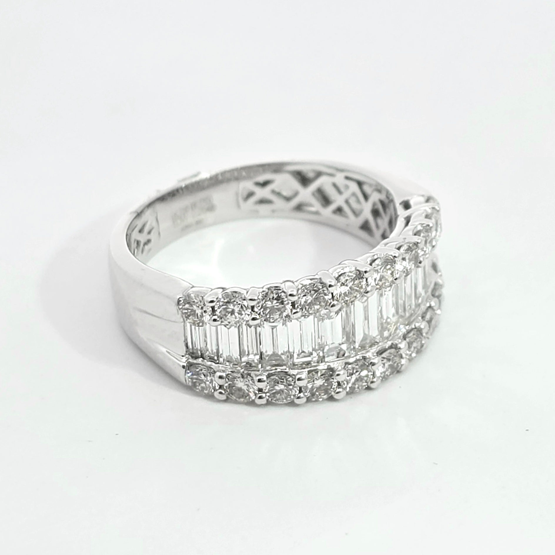 White Gold Gemstone Ring With Diamond Stones