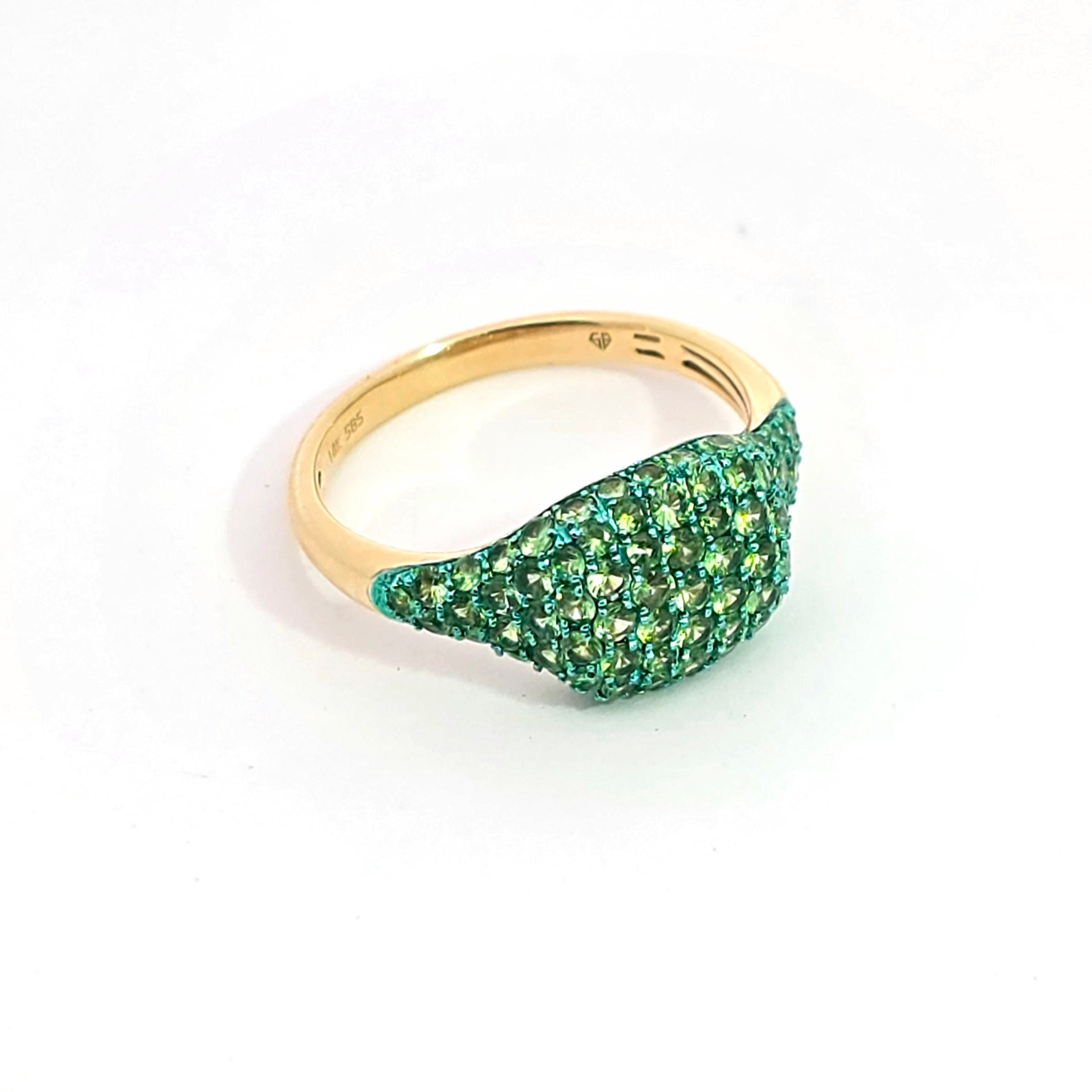 Yellow Gold  Ring With Tsavorite Stones