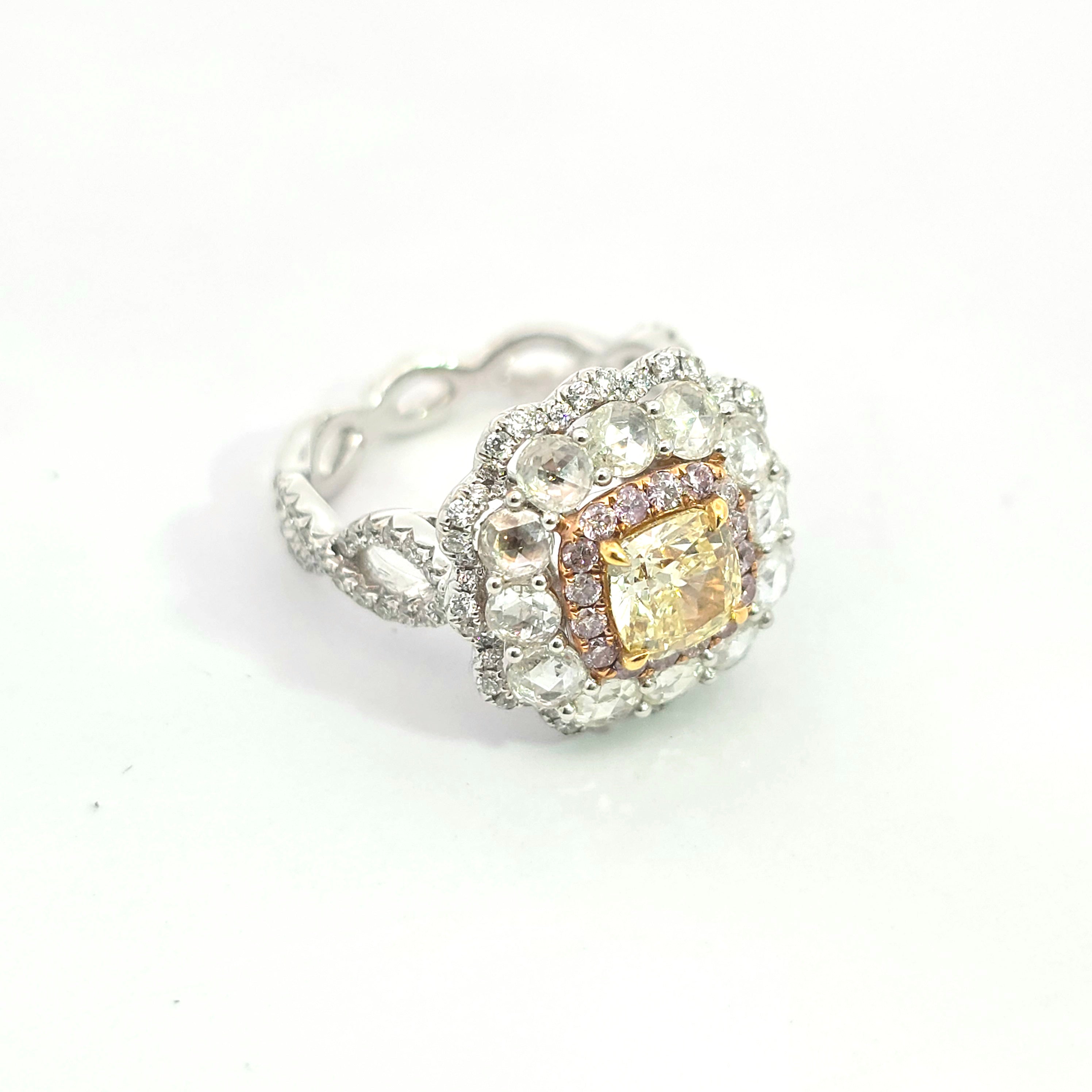 White Gold  Ring With Diamond Stones