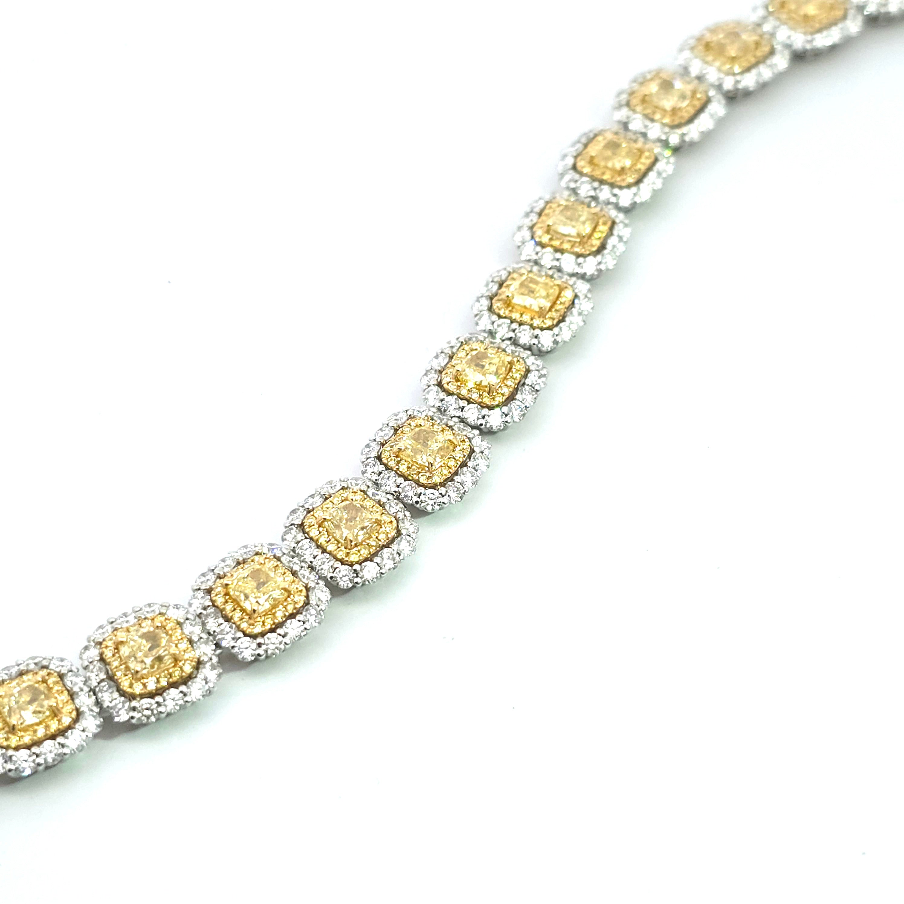 WHITE GOLD GEMSTONE BRACELET WITH YELLOW DIAMOND, DIAMOND STONES