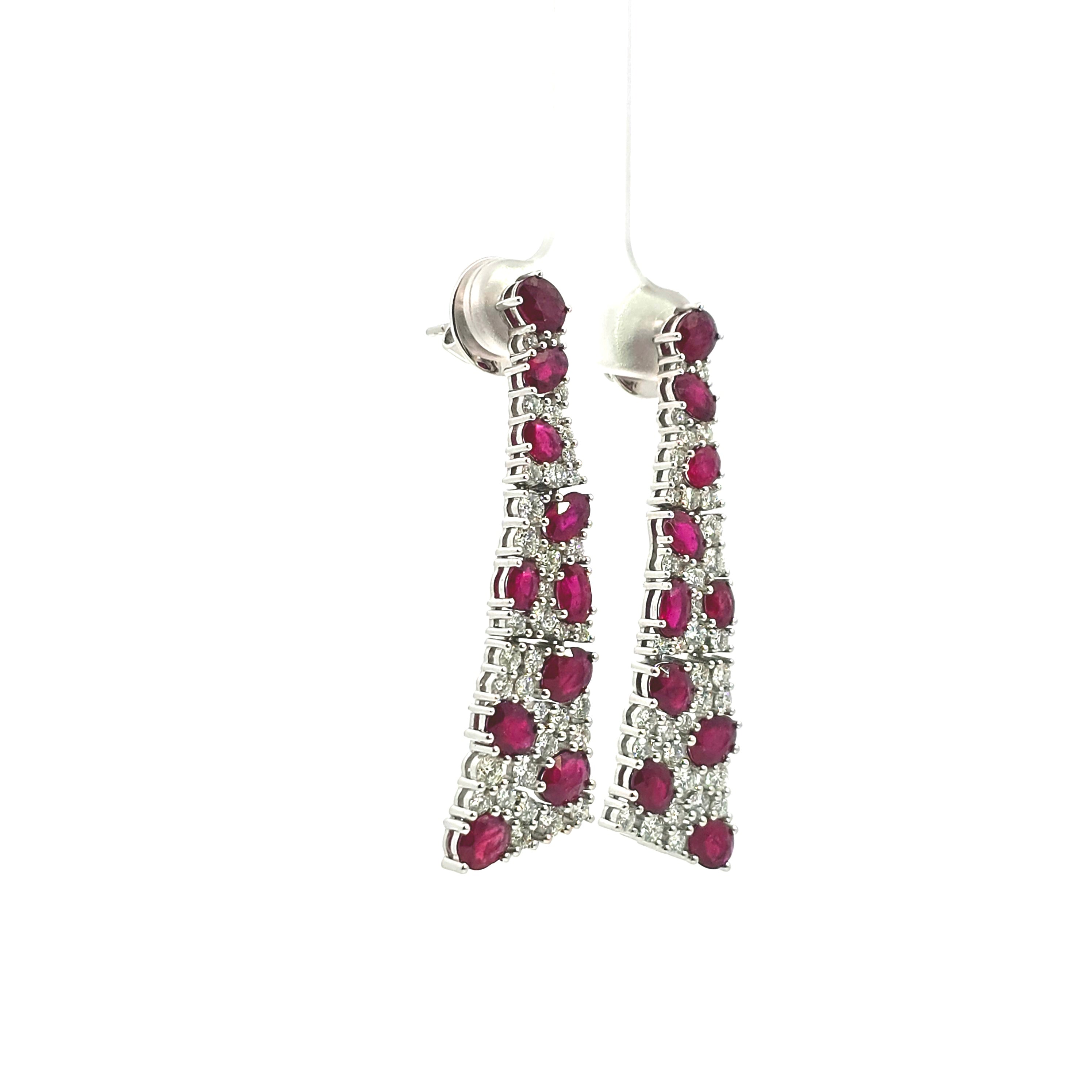 WHITE GOLD RUBY EARRINGS