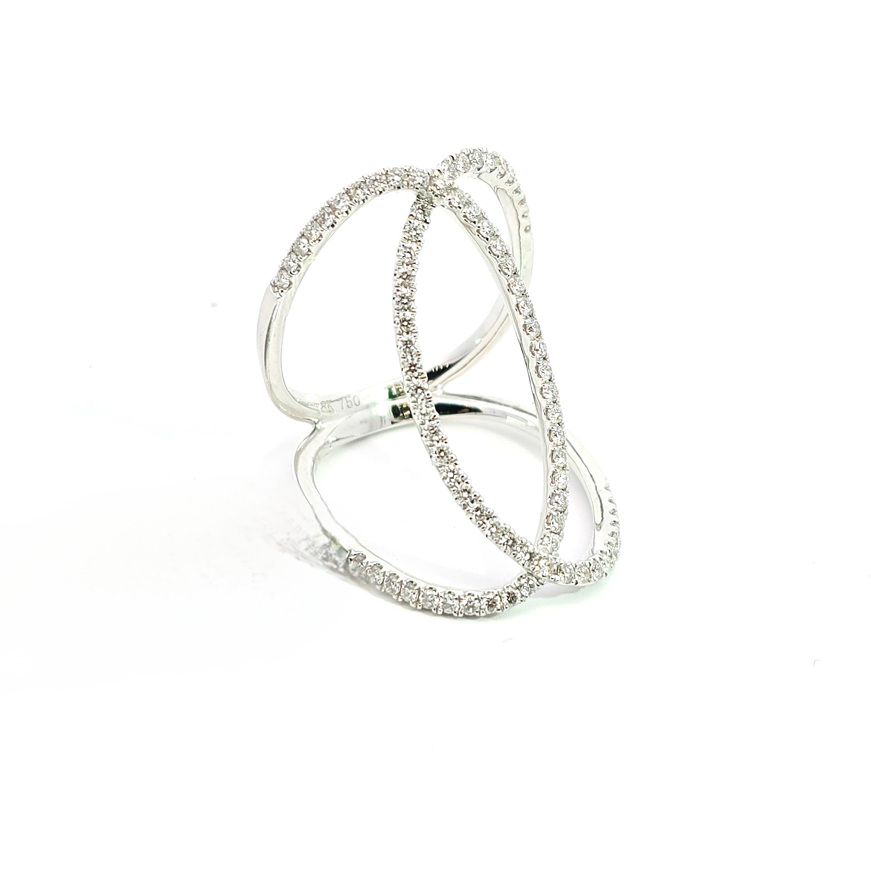 White Gold  Ring With Diamond Stones